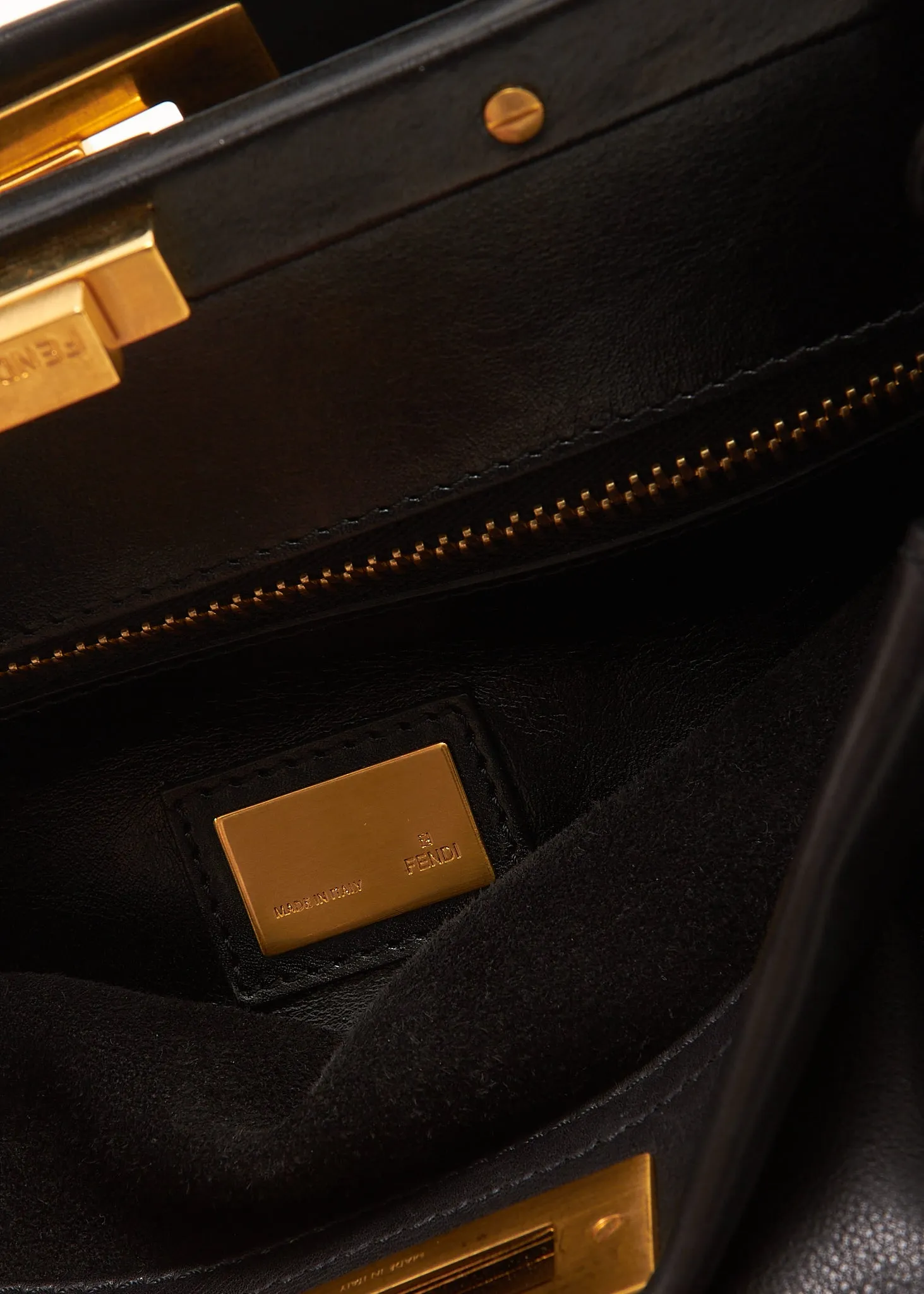 Fendi Black Leather Medium Peekaboo Bag