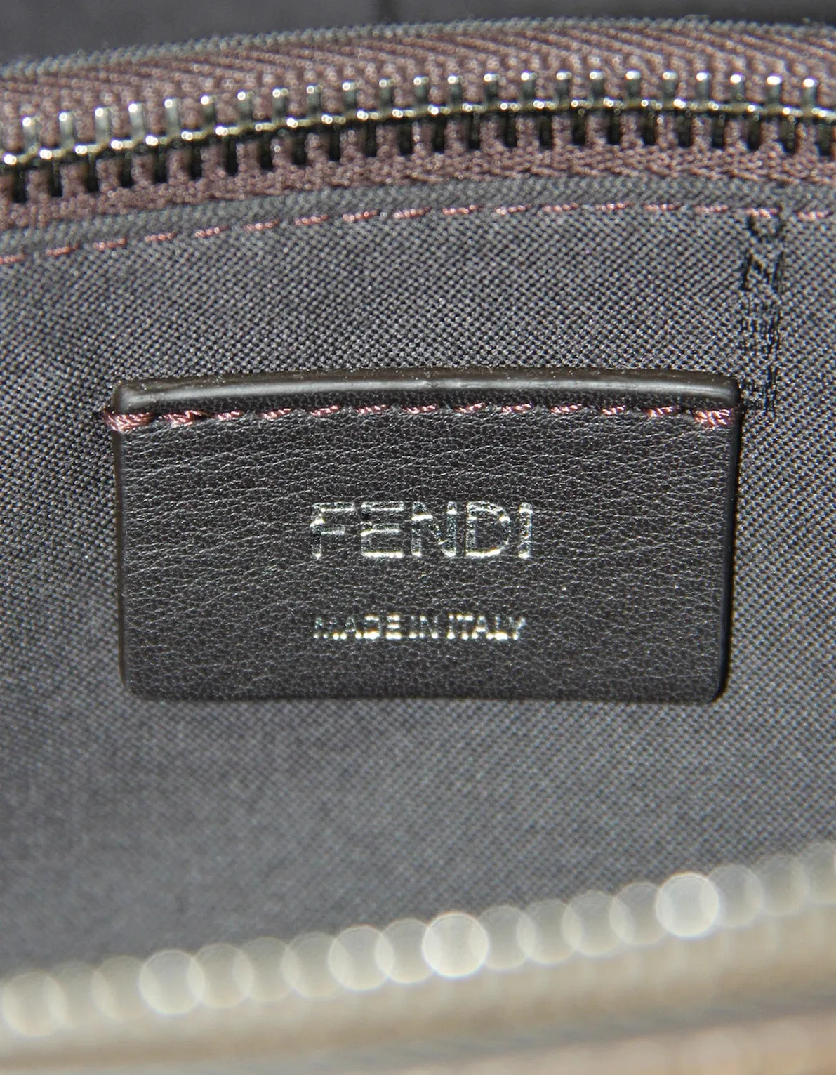 Fendi Brown Leather Monogram By The Way Medium Boston Bag