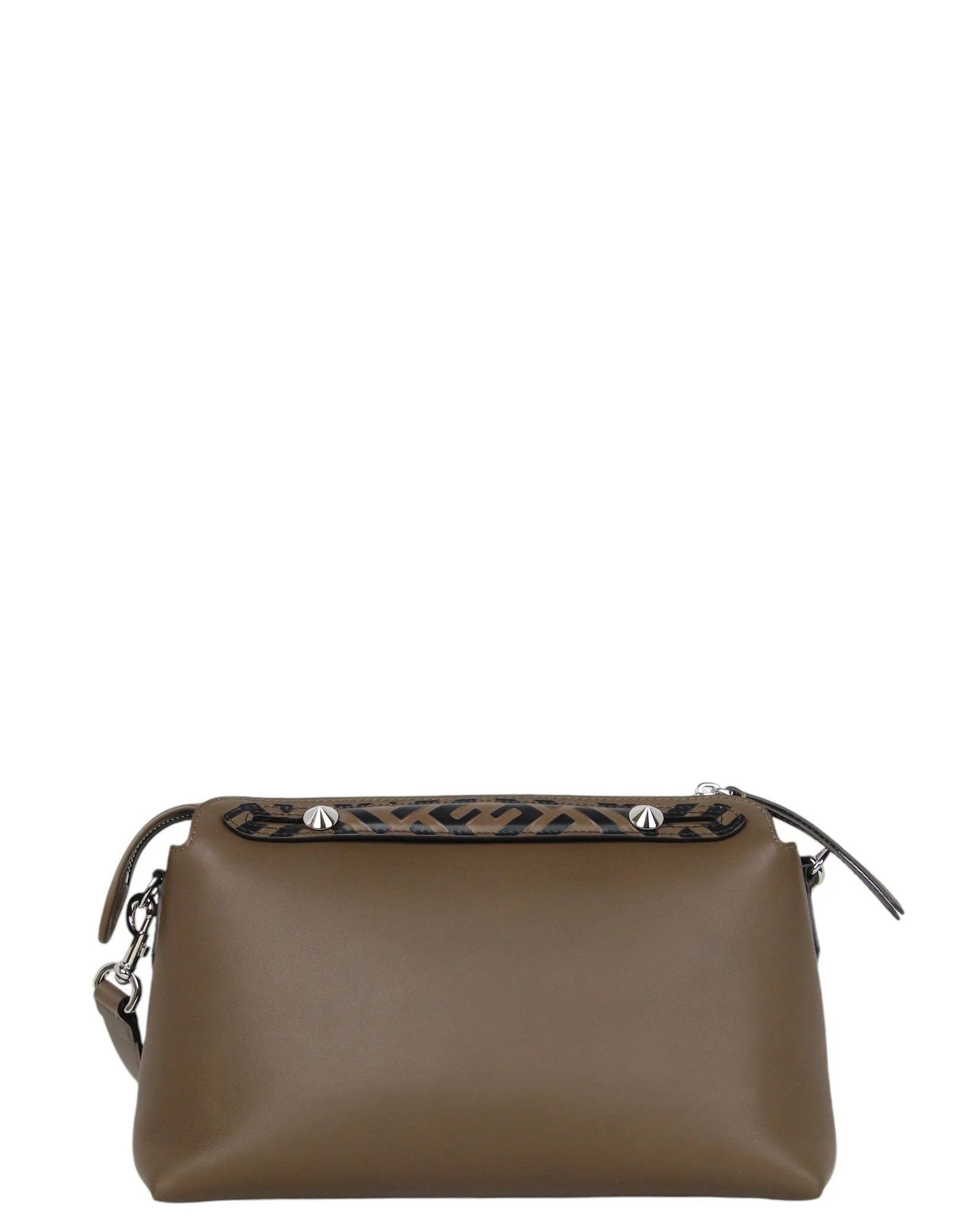 Fendi Brown Leather Monogram By The Way Medium Boston Bag