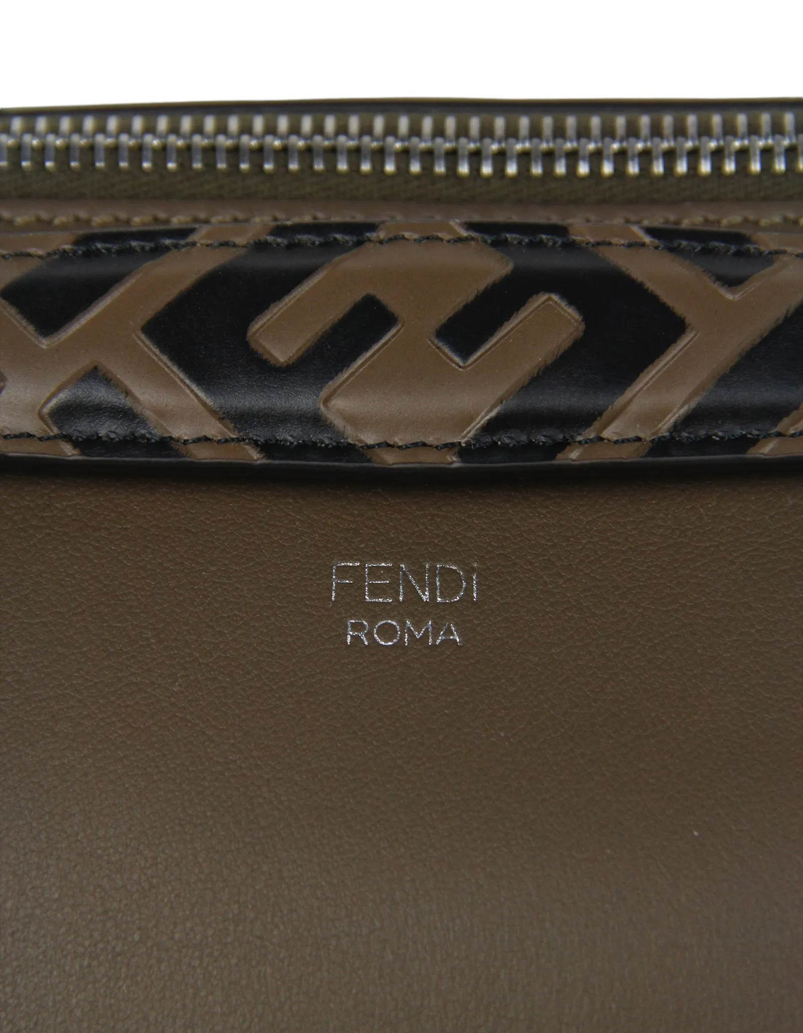 Fendi Brown Leather Monogram By The Way Medium Boston Bag