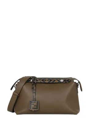 Fendi Brown Leather Monogram By The Way Medium Boston Bag
