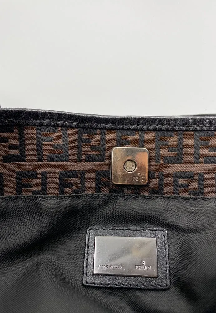 Fendi mini Tote in Brown Zucca Canvas