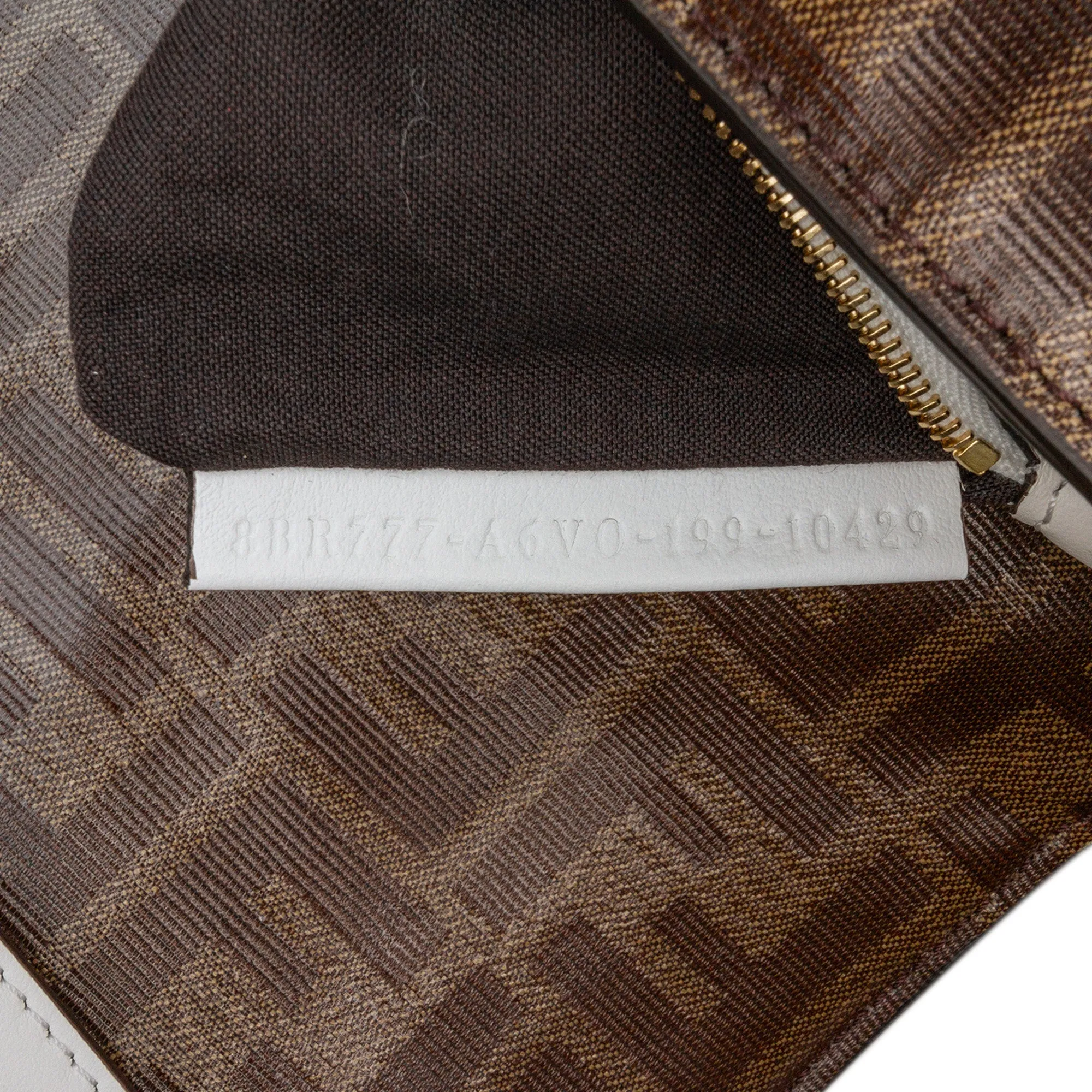 Fendi Zucca Glazed Fabric Cage Baguette Satchel