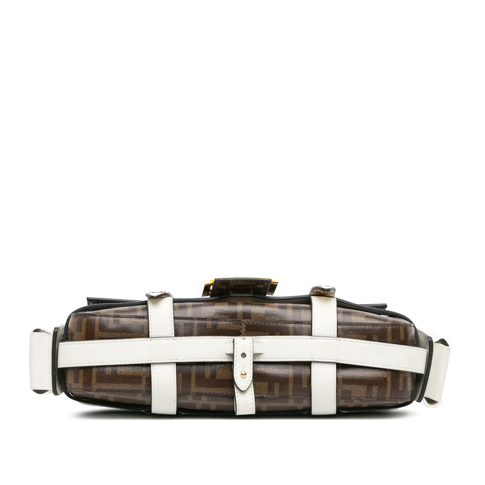 Fendi Zucca Glazed Fabric Cage Baguette Satchel