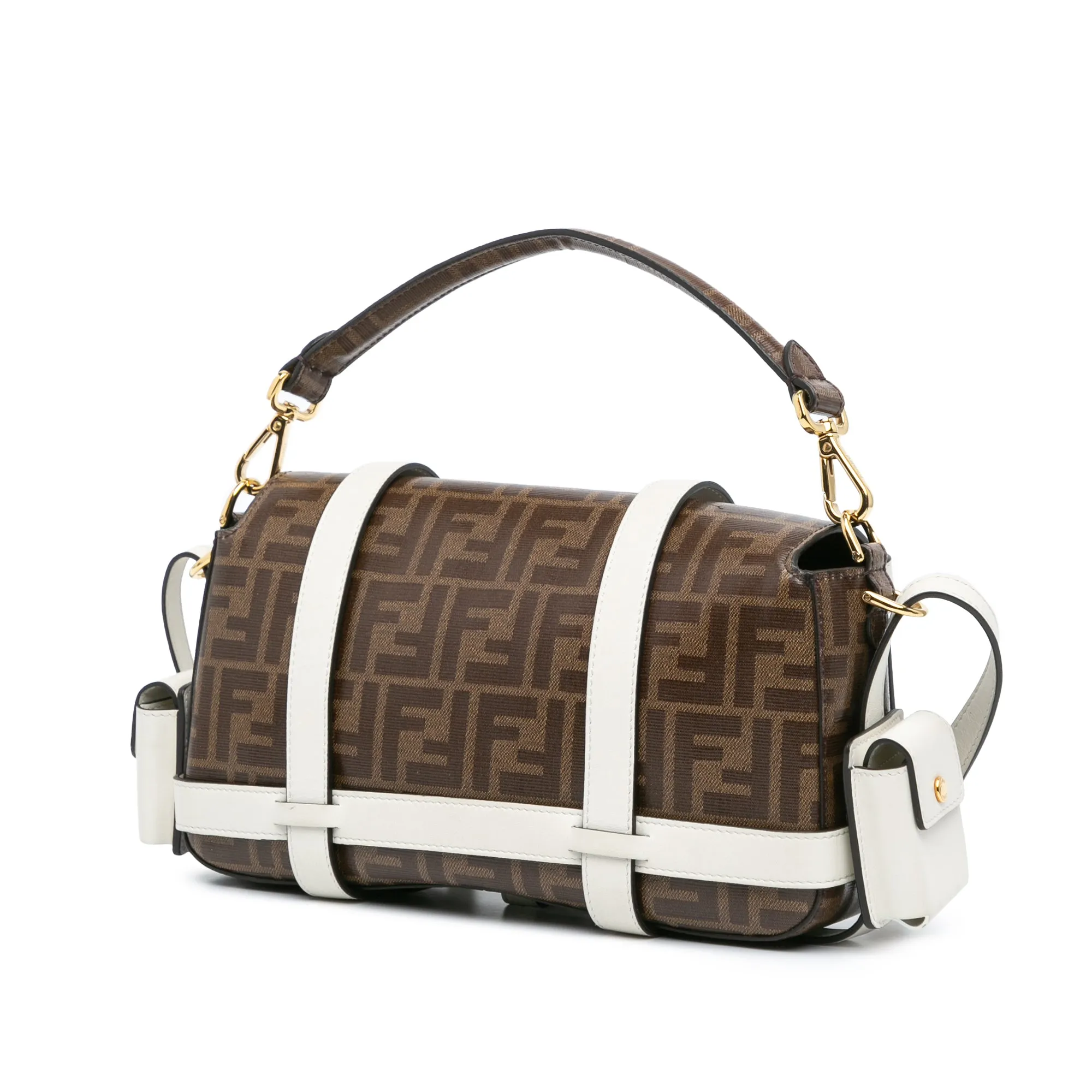 Fendi Zucca Glazed Fabric Cage Baguette Satchel