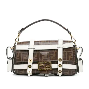 Fendi Zucca Glazed Fabric Cage Baguette Satchel
