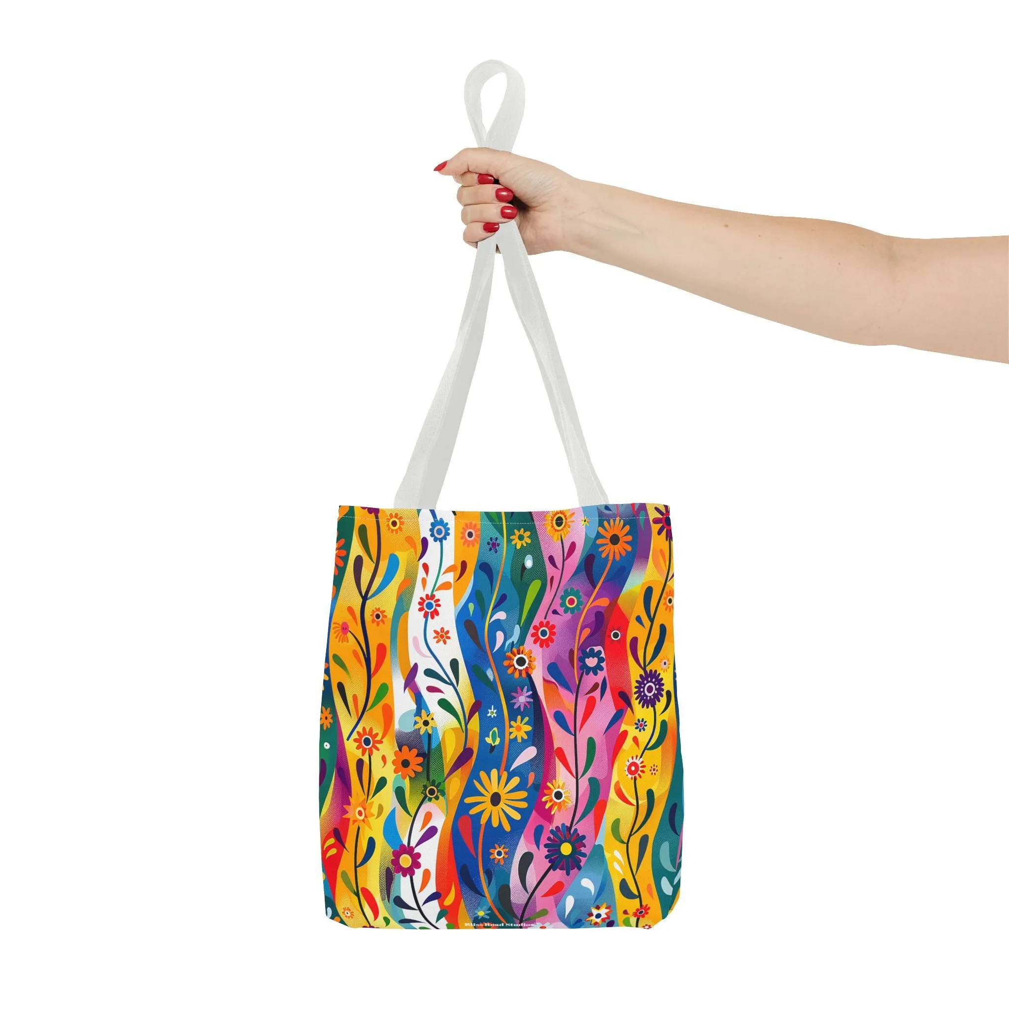 Floral Rhythms Tote Bag - Carry Creativity - Brighten Your Day with Every Step! Available in 3 sizes.