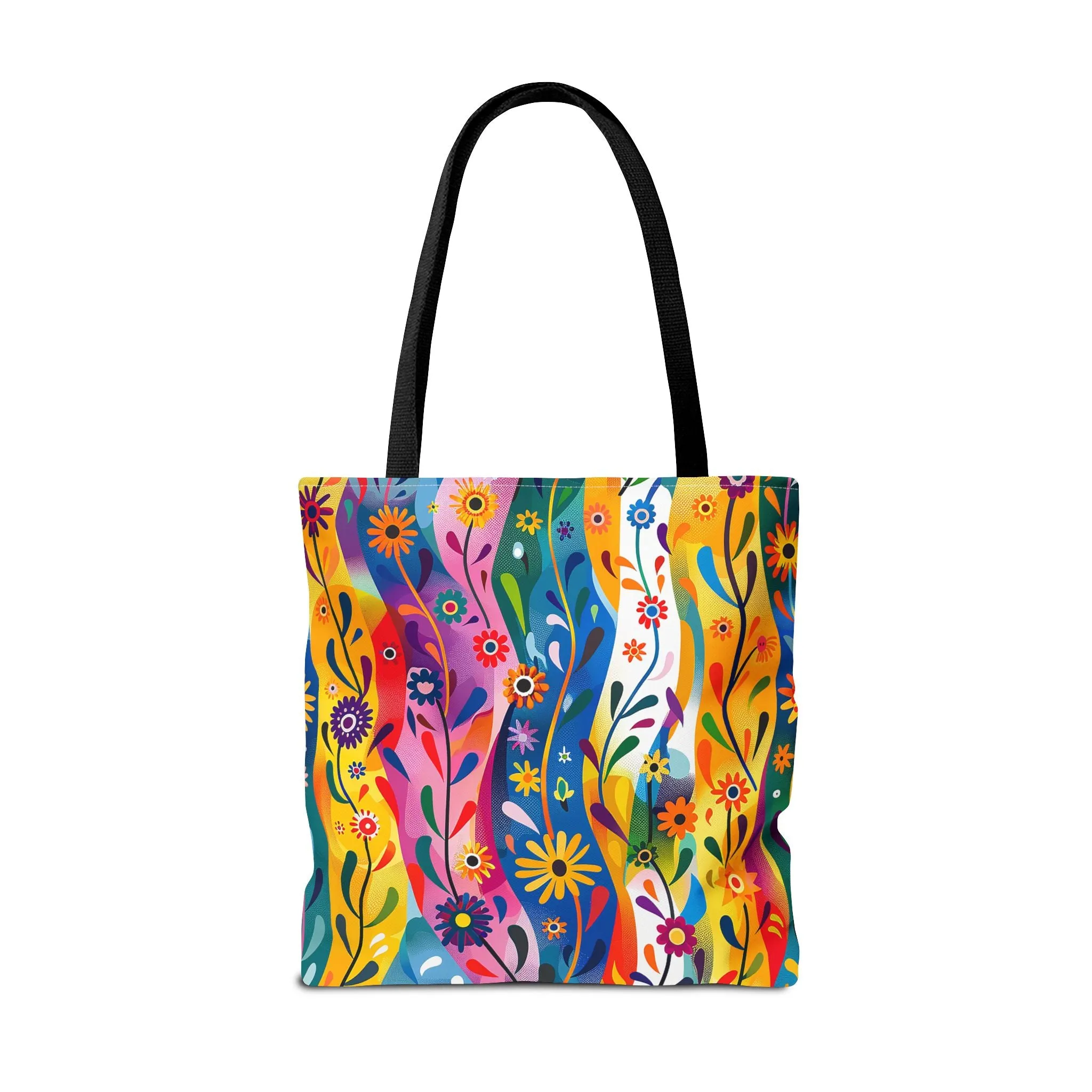 Floral Rhythms Tote Bag - Carry Creativity - Brighten Your Day with Every Step! Available in 3 sizes.