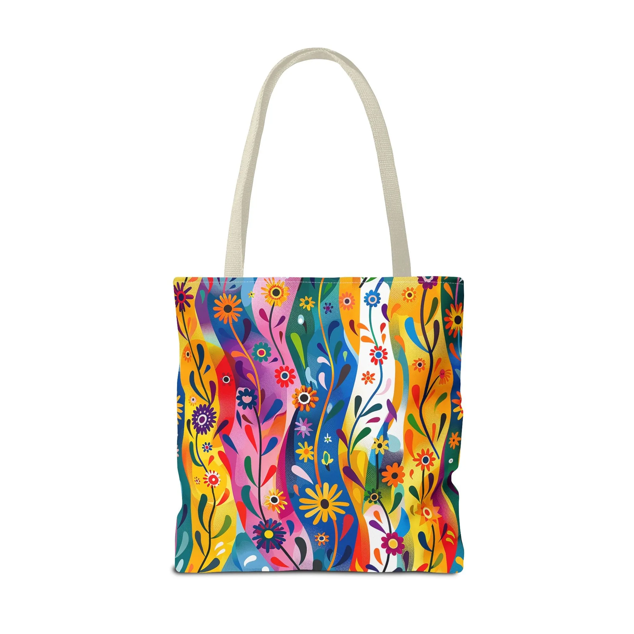 Floral Rhythms Tote Bag - Carry Creativity - Brighten Your Day with Every Step! Available in 3 sizes.