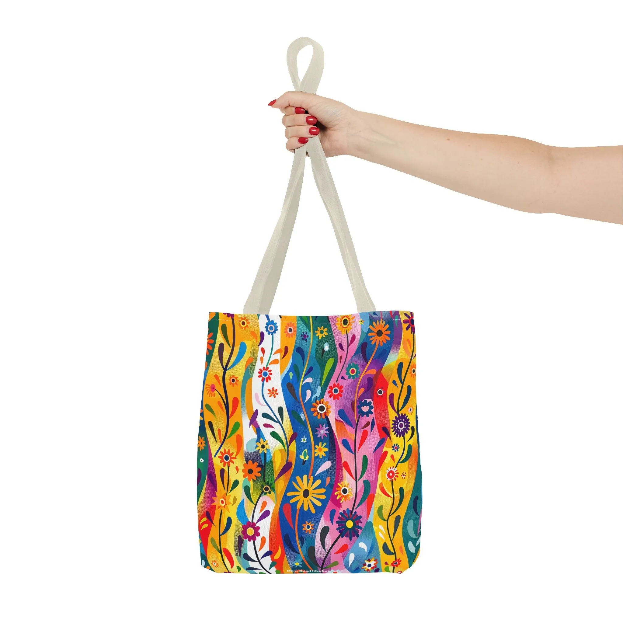 Floral Rhythms Tote Bag - Carry Creativity - Brighten Your Day with Every Step! Available in 3 sizes.