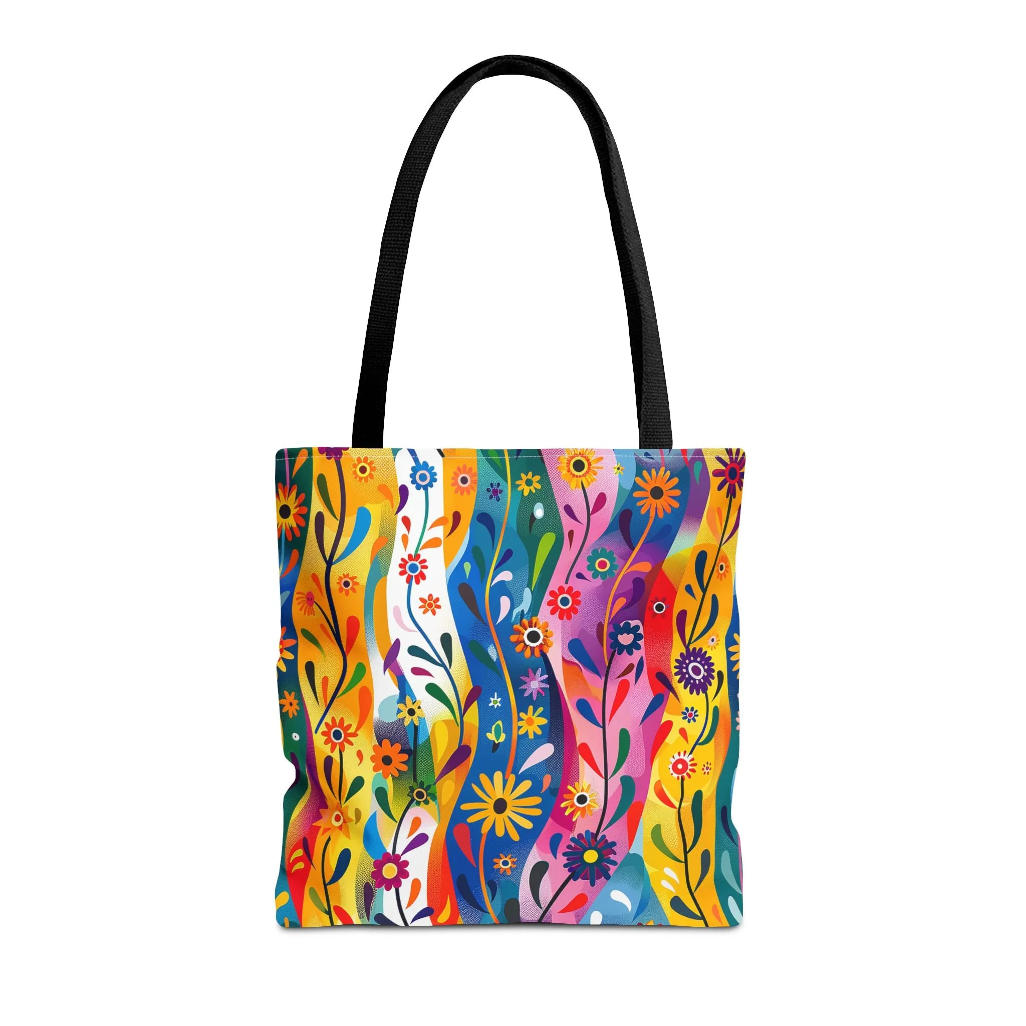 Floral Rhythms Tote Bag - Carry Creativity - Brighten Your Day with Every Step! Available in 3 sizes.