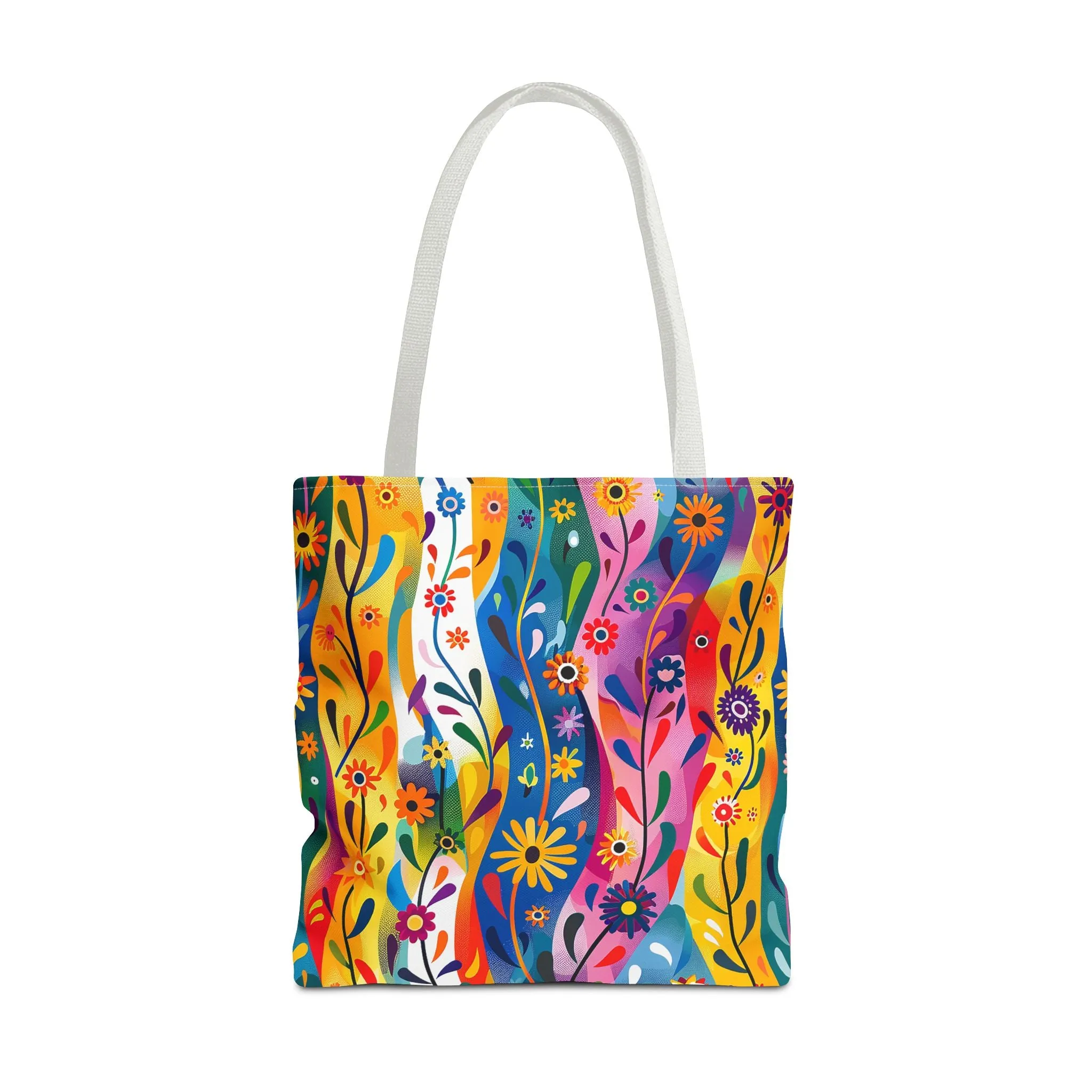 Floral Rhythms Tote Bag - Carry Creativity - Brighten Your Day with Every Step! Available in 3 sizes.