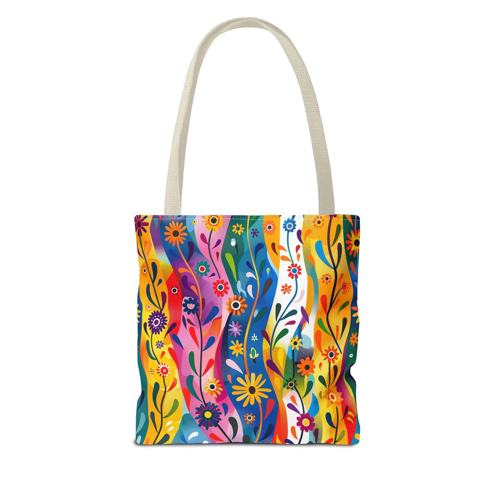 Floral Rhythms Tote Bag - Carry Creativity - Brighten Your Day with Every Step! Available in 3 sizes.