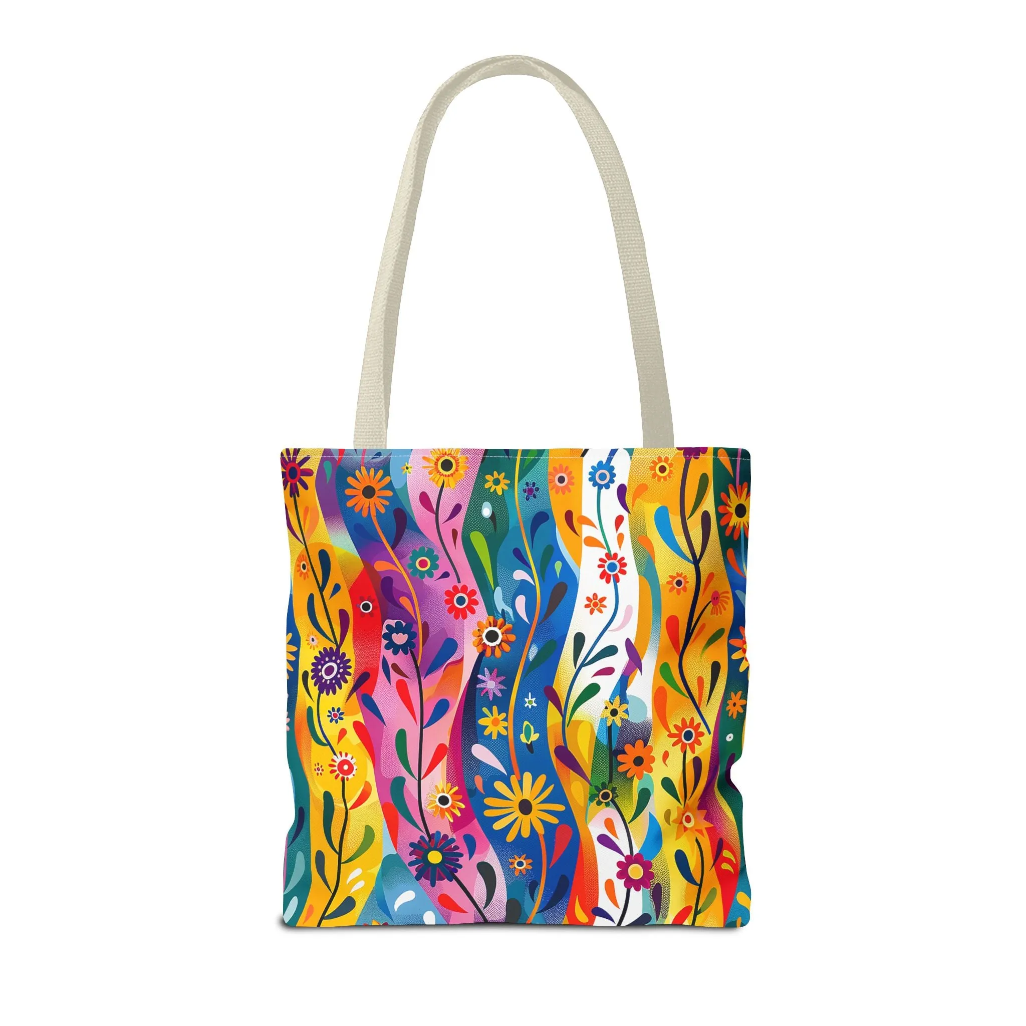 Floral Rhythms Tote Bag - Carry Creativity - Brighten Your Day with Every Step! Available in 3 sizes.
