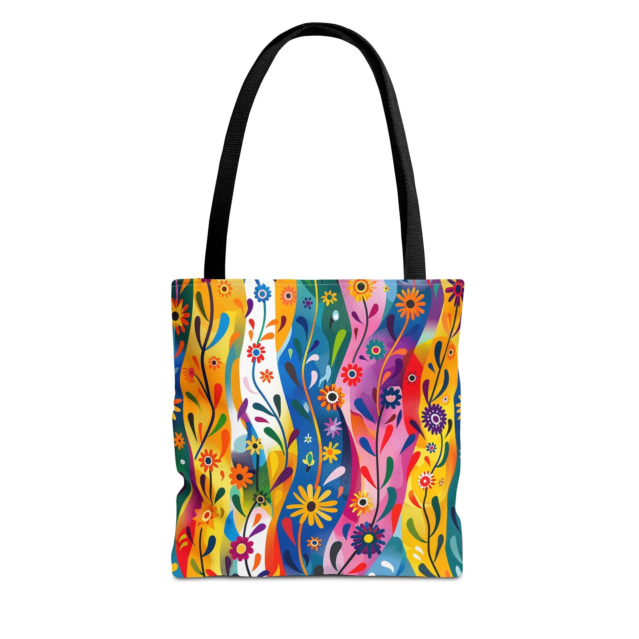 Floral Rhythms Tote Bag - Carry Creativity - Brighten Your Day with Every Step! Available in 3 sizes.
