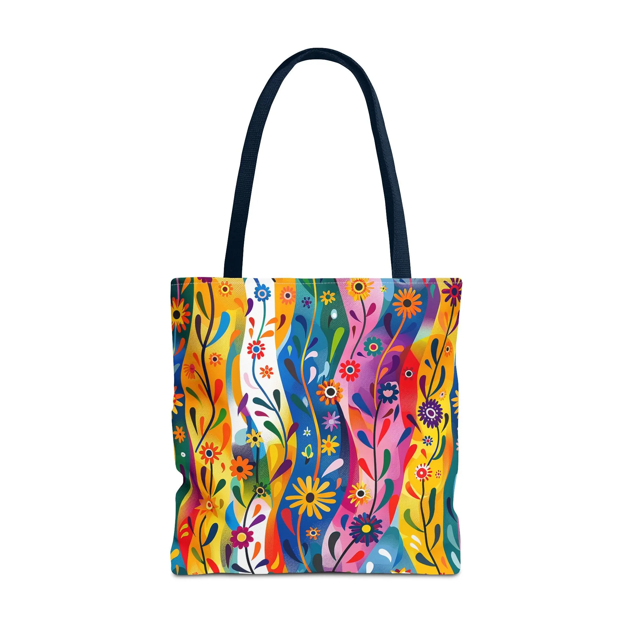 Floral Rhythms Tote Bag - Carry Creativity - Brighten Your Day with Every Step! Available in 3 sizes.