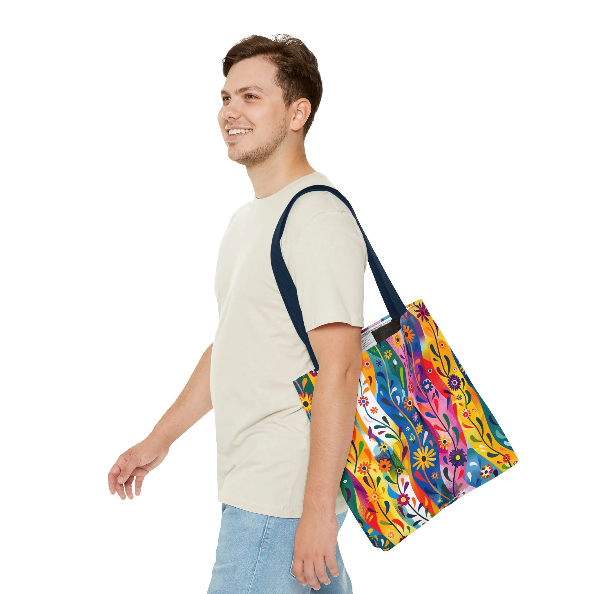 Floral Rhythms Tote Bag - Carry Creativity - Brighten Your Day with Every Step! Available in 3 sizes.