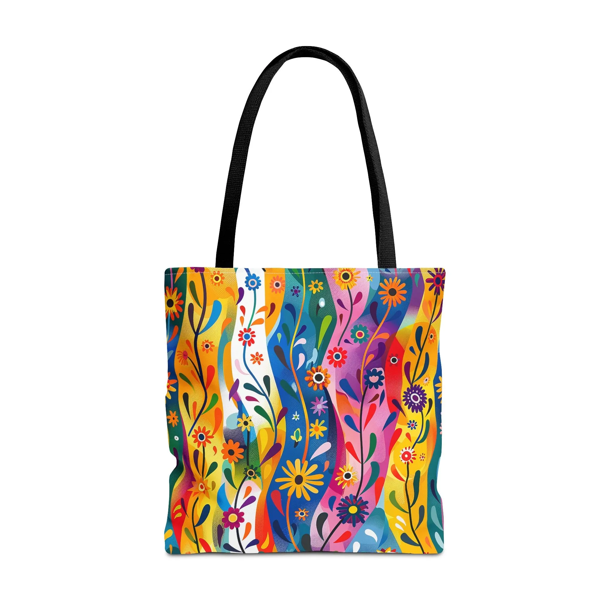 Floral Rhythms Tote Bag - Carry Creativity - Brighten Your Day with Every Step! Available in 3 sizes.