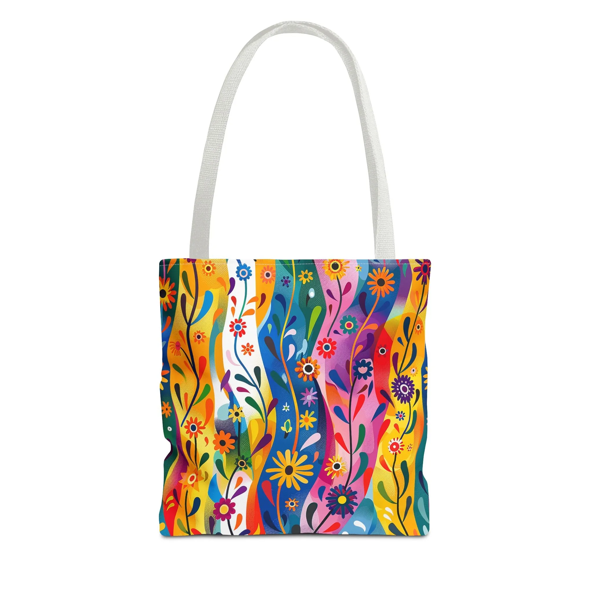Floral Rhythms Tote Bag - Carry Creativity - Brighten Your Day with Every Step! Available in 3 sizes.