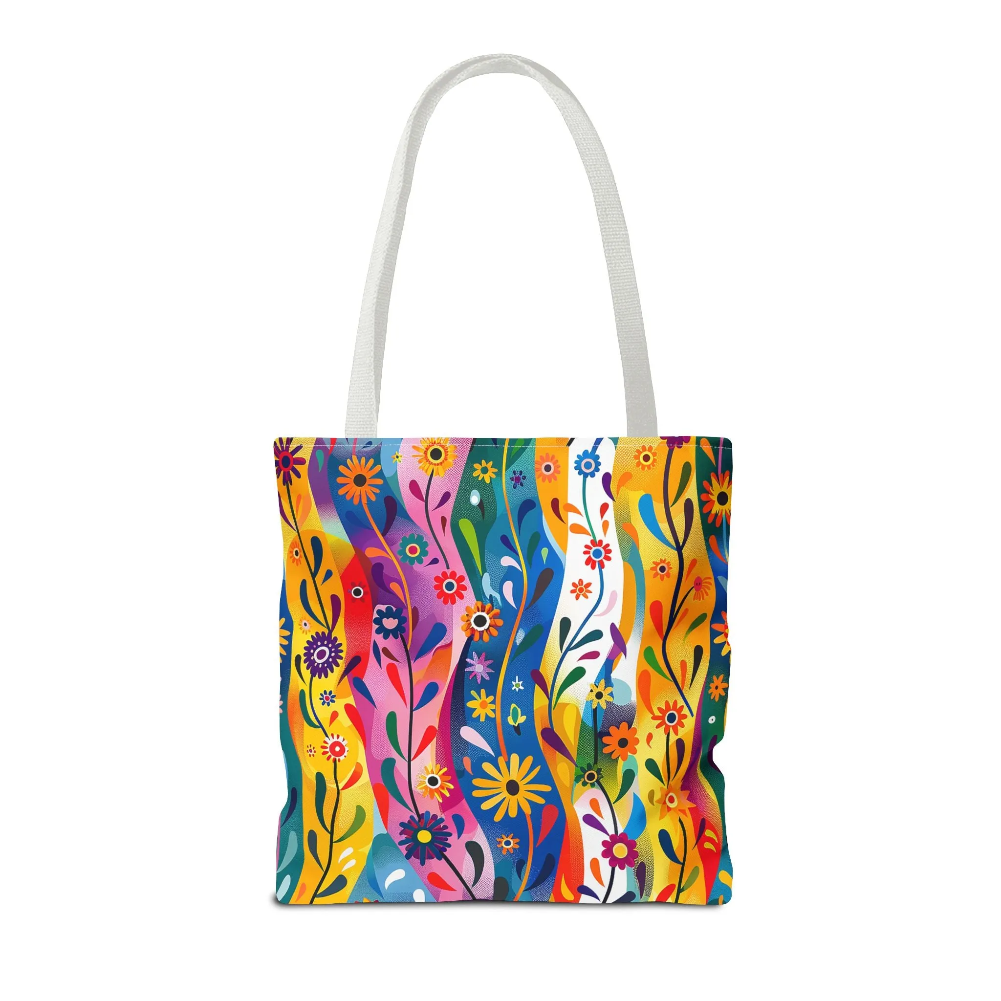 Floral Rhythms Tote Bag - Carry Creativity - Brighten Your Day with Every Step! Available in 3 sizes.