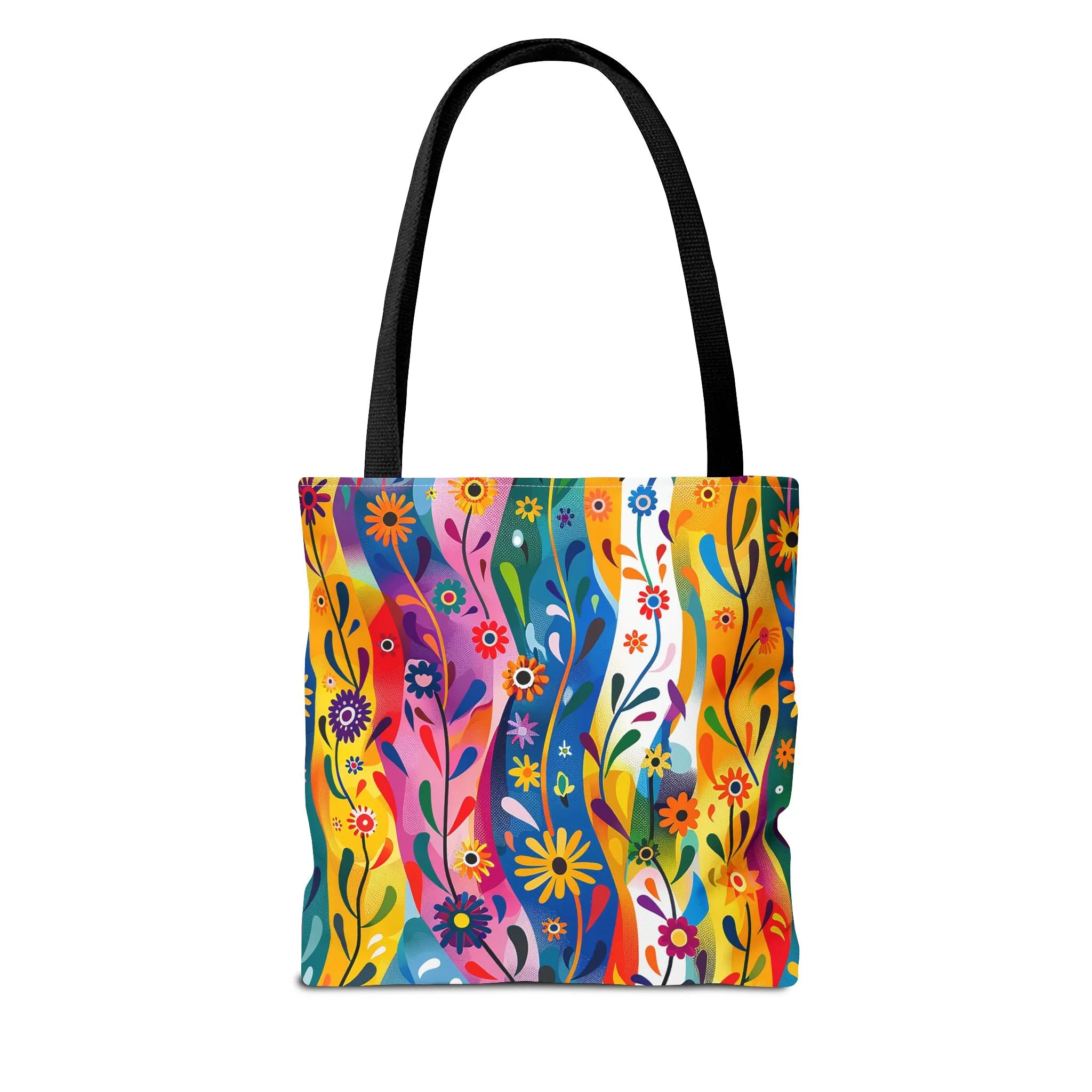 Floral Rhythms Tote Bag - Carry Creativity - Brighten Your Day with Every Step! Available in 3 sizes.
