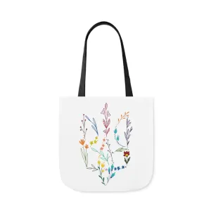 Floral Tryzub Canvas Tote Bag