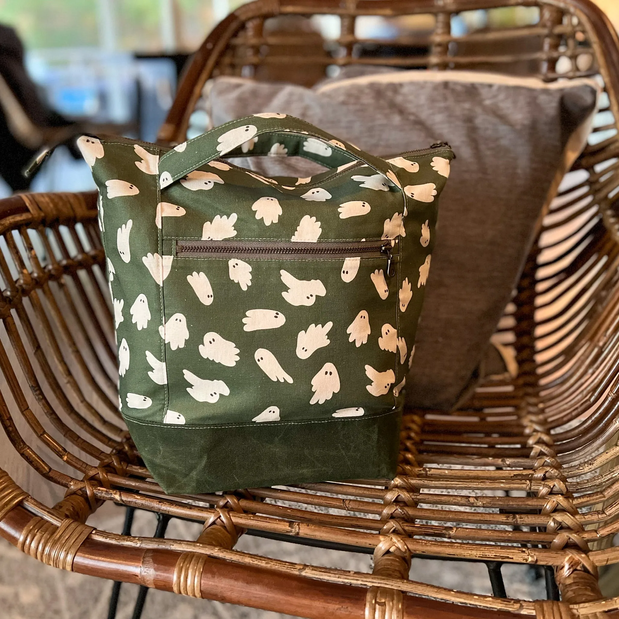 *Forest Ghosts*- Signature Zippered Knitting Project Bag