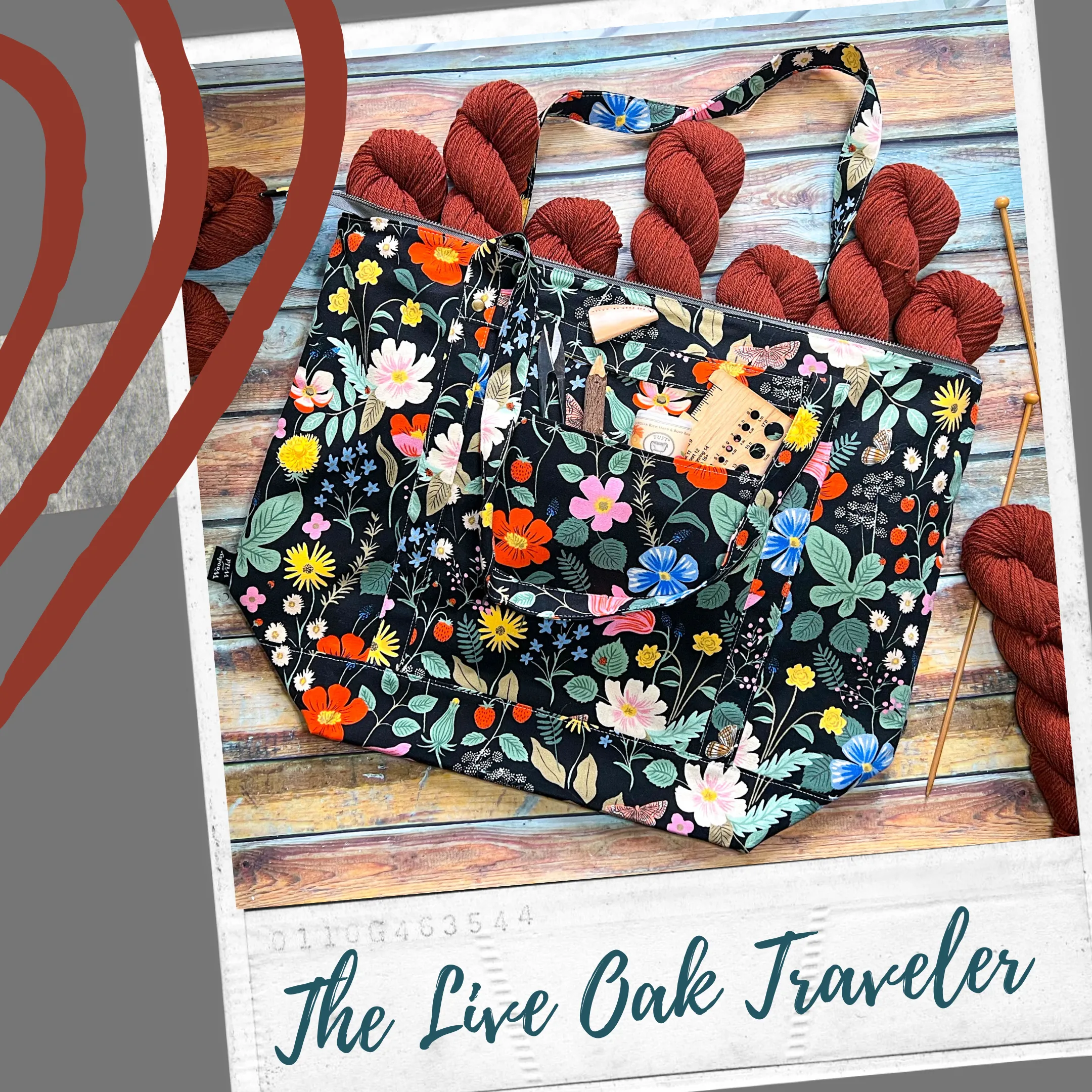 *Forest Ghosts*- Signature Zippered Knitting Project Bag