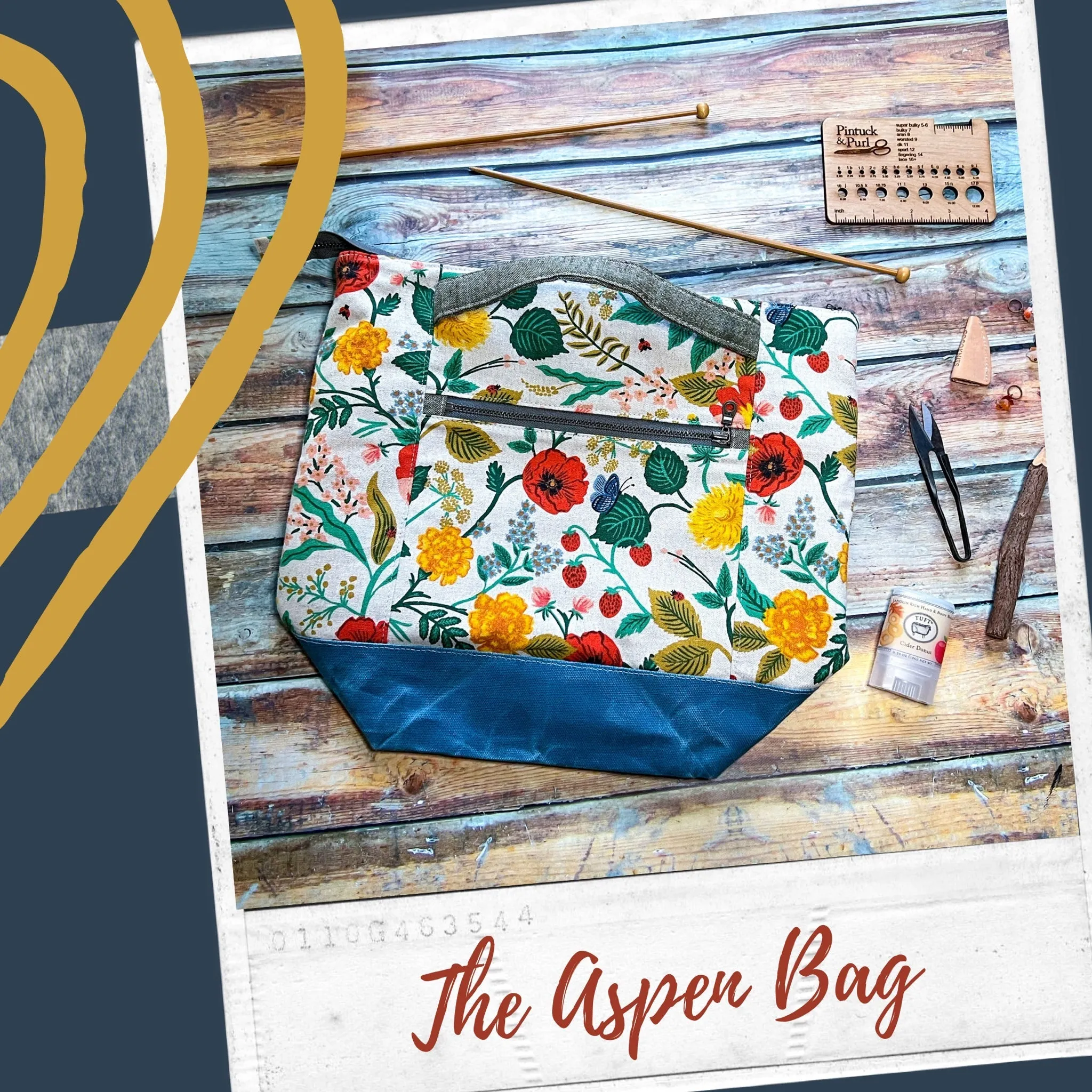 *Forest Ghosts*- Signature Zippered Knitting Project Bag