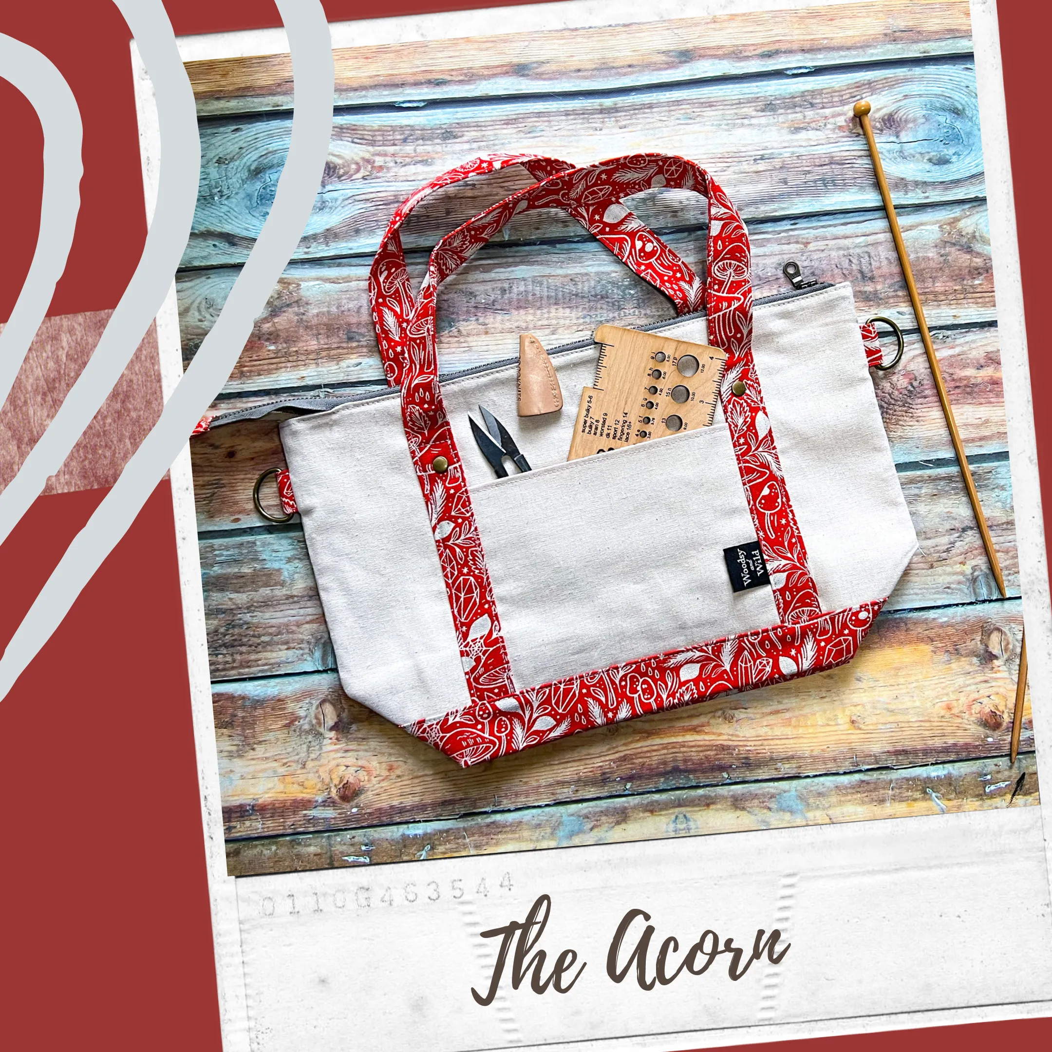 *Forest Ghosts*- Signature Zippered Knitting Project Bag