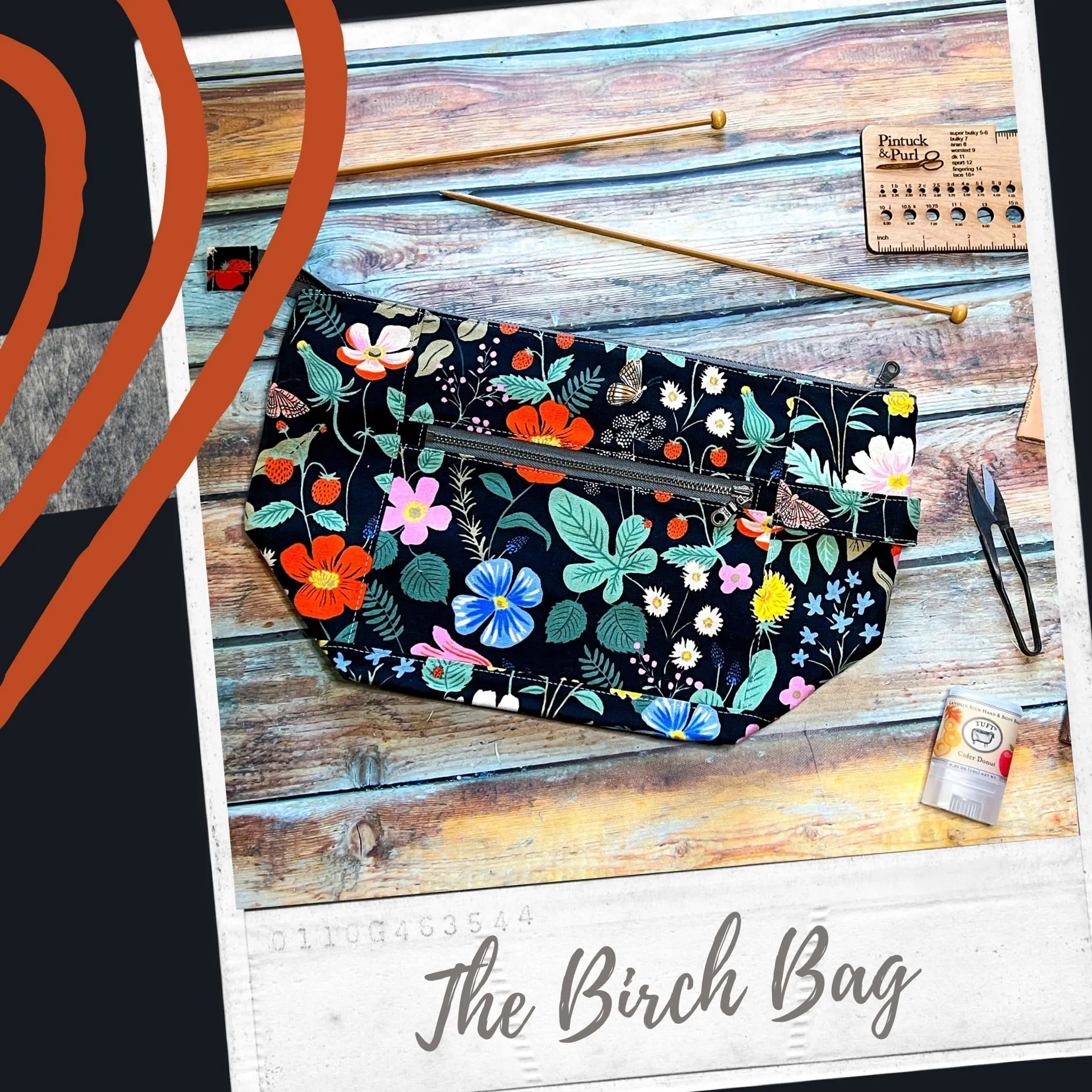 *Forest Ghosts*- Signature Zippered Knitting Project Bag