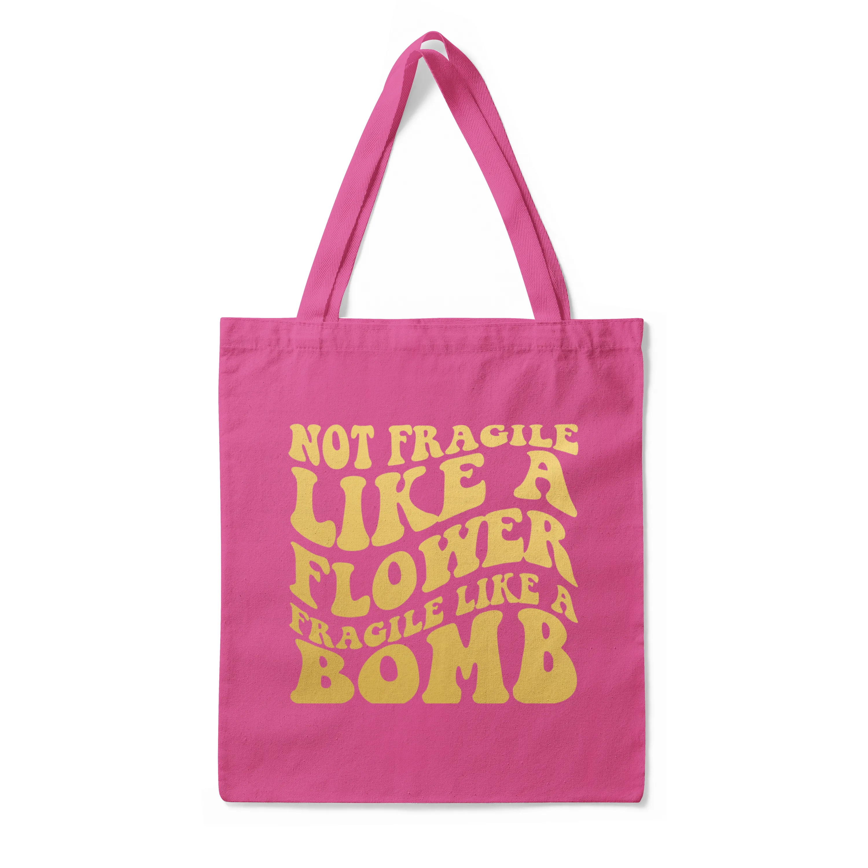 'Frida Kahlo Portrait   Quote' Double-Sided MAGENTA Premium Tote Bag