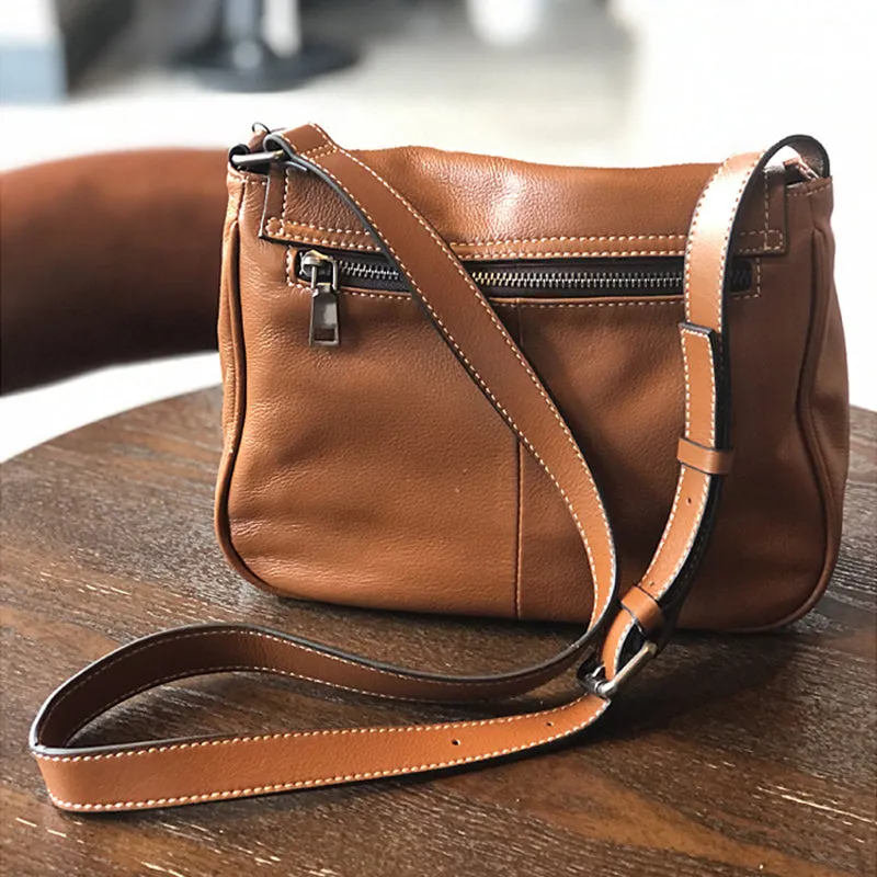 Full Grain Leather Shoulder Bag Women Crossbody Bag Leather Purse Gift for Her T21020