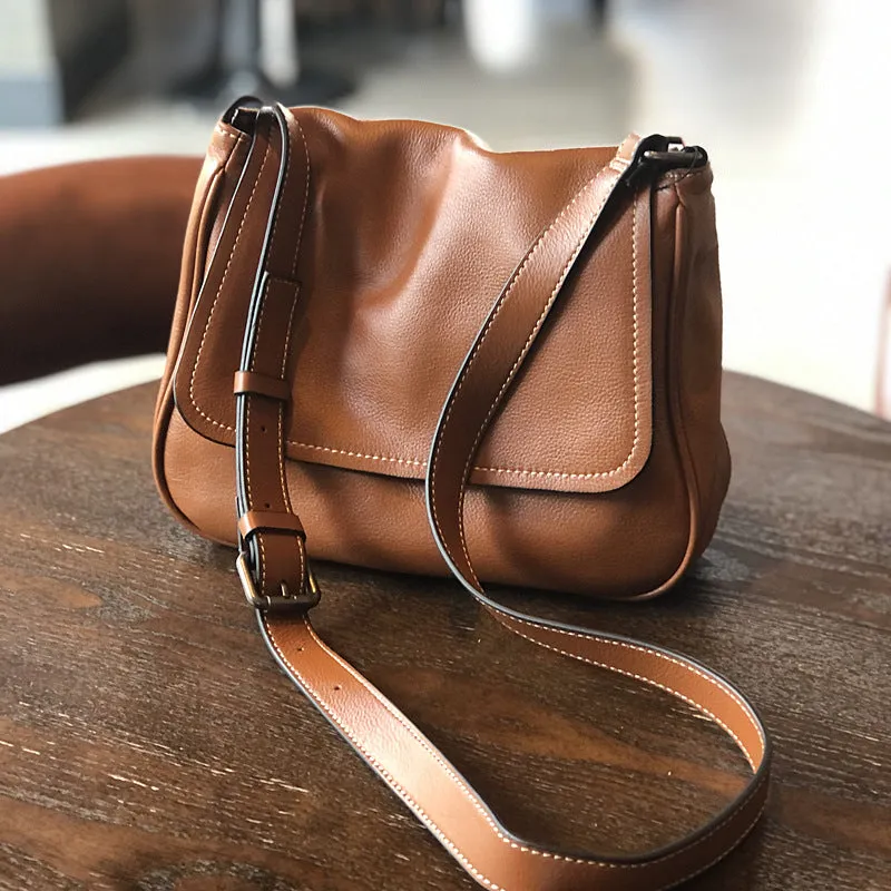 Full Grain Leather Shoulder Bag Women Crossbody Bag Leather Purse Gift for Her T21020
