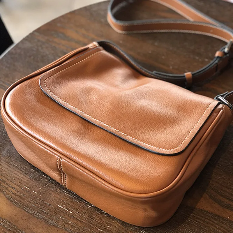 Full Grain Leather Shoulder Bag Women Crossbody Bag Leather Purse Gift for Her T21020