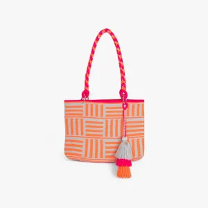 Geometric oval shoulder bag | Tangerine