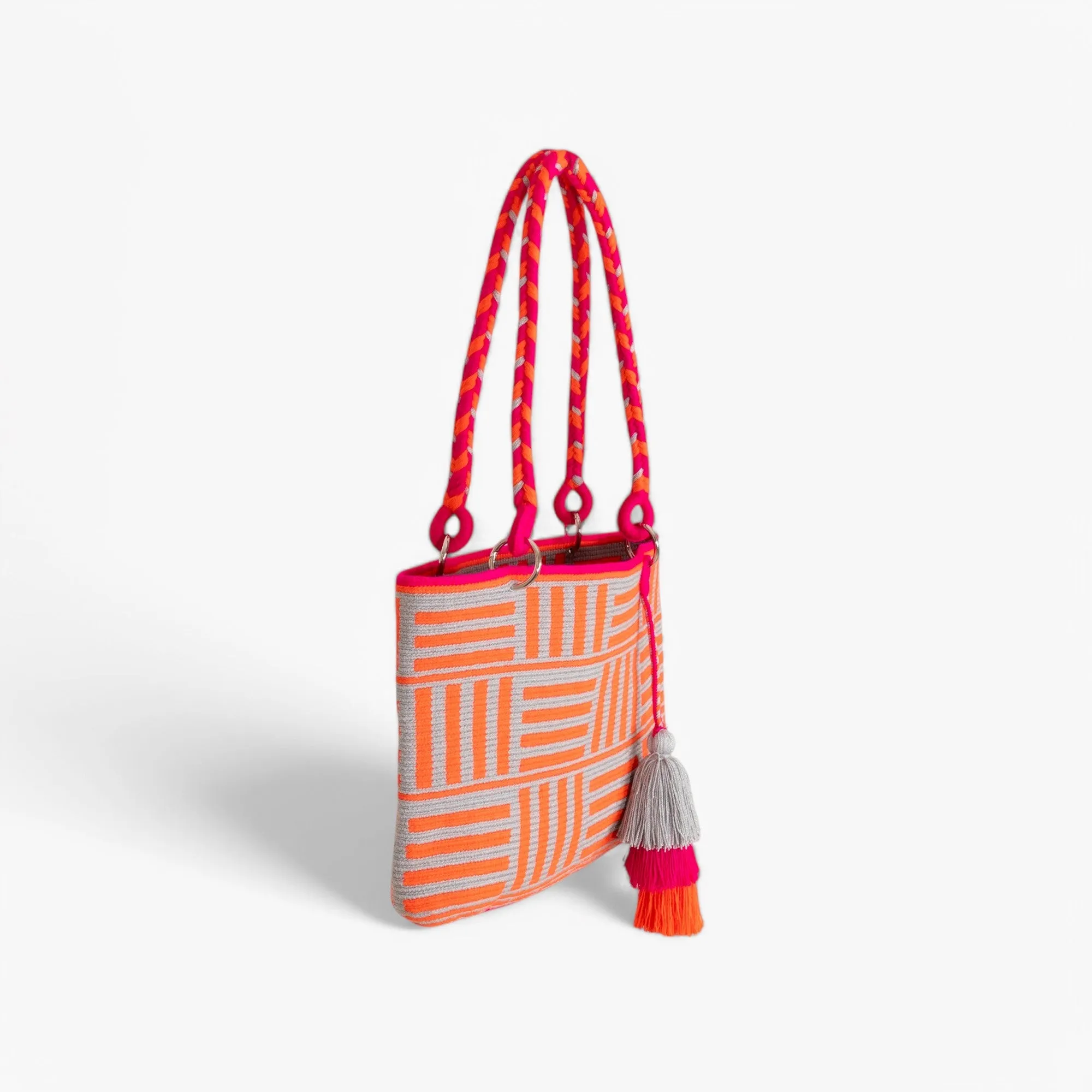 Geometric oval shoulder bag | Tangerine