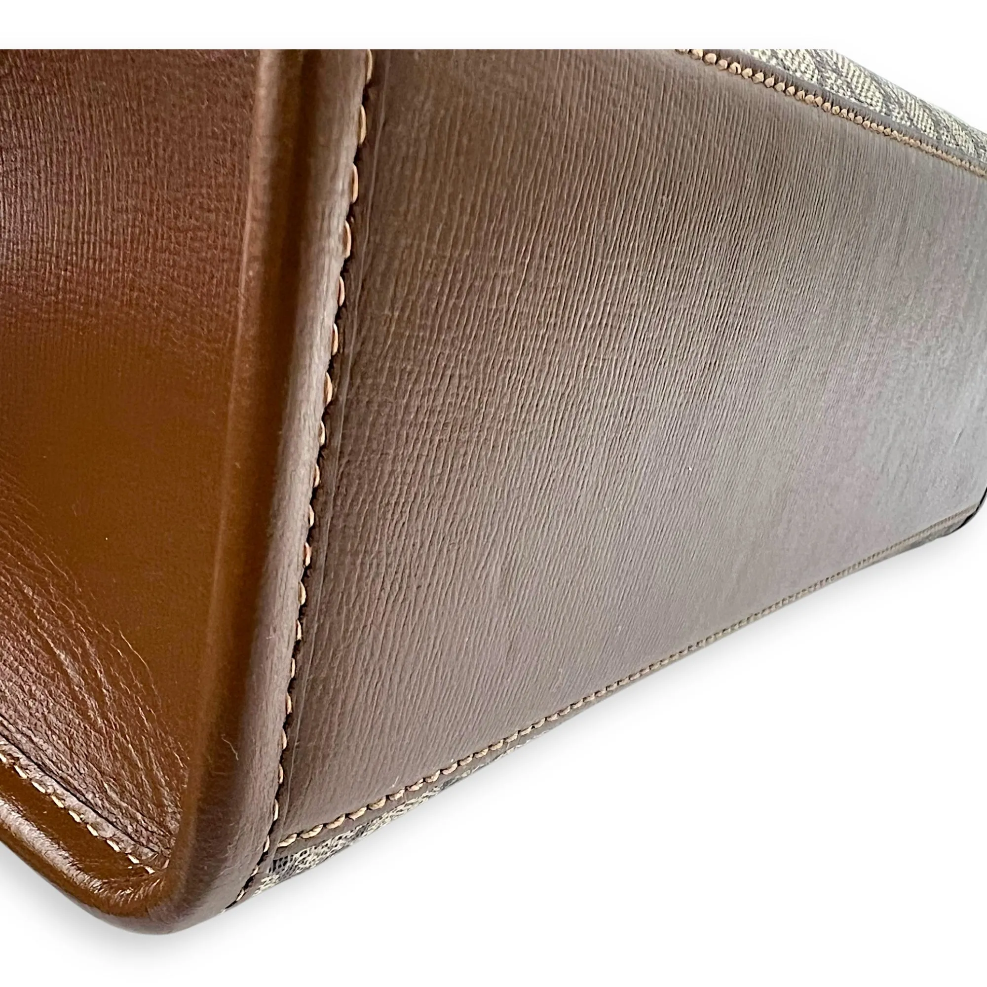GG Supreme Tote Bag Brown in Monogram Coated Canvas, Gold hardware