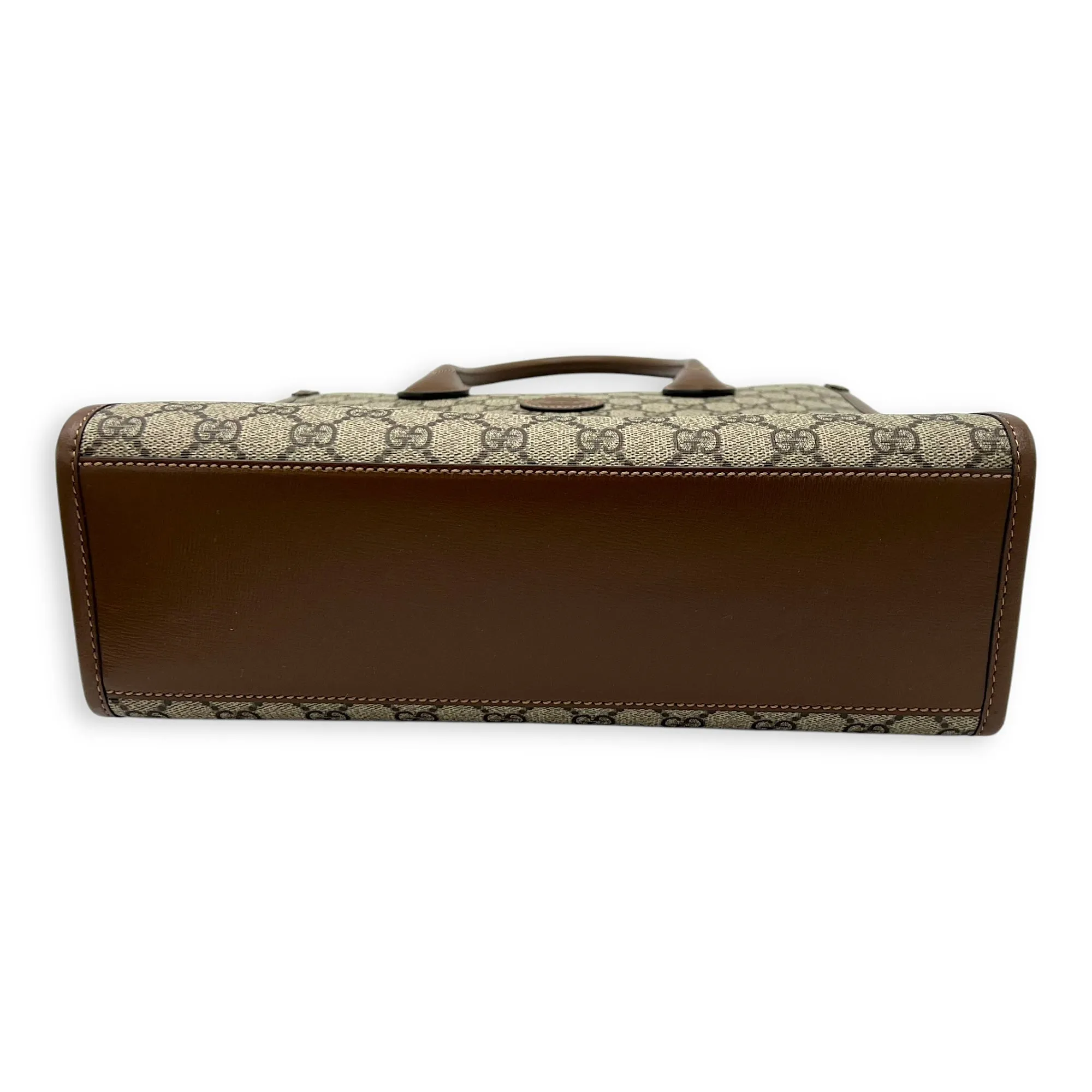 GG Supreme Tote Bag Brown in Monogram Coated Canvas, Gold hardware
