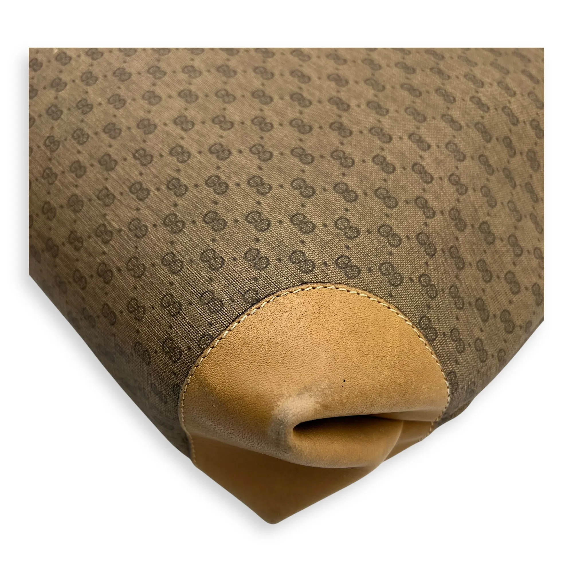 GG Tote Bag Brown in Coated Canvas, Gold hardware