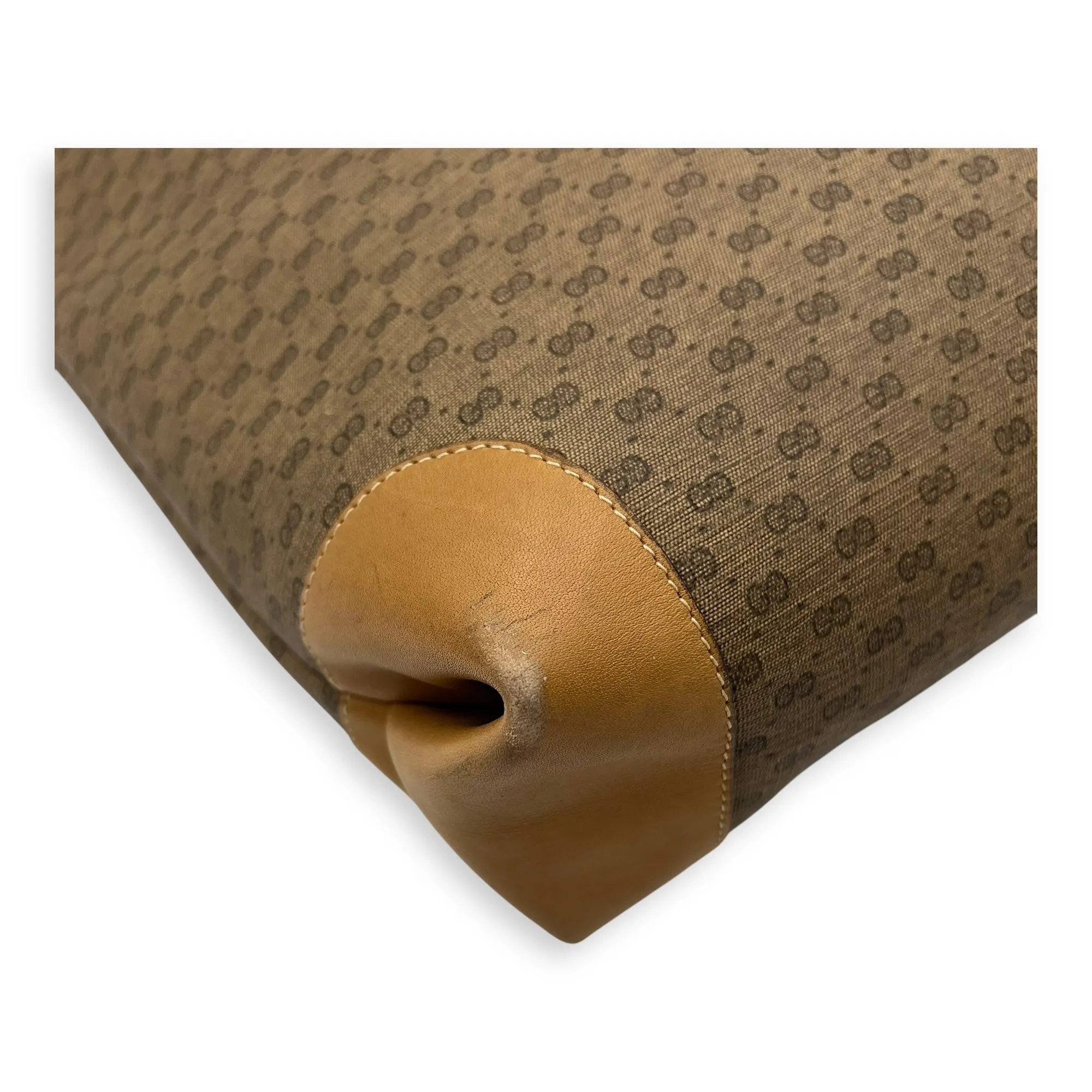 GG Tote Bag Brown in Coated Canvas, Gold hardware