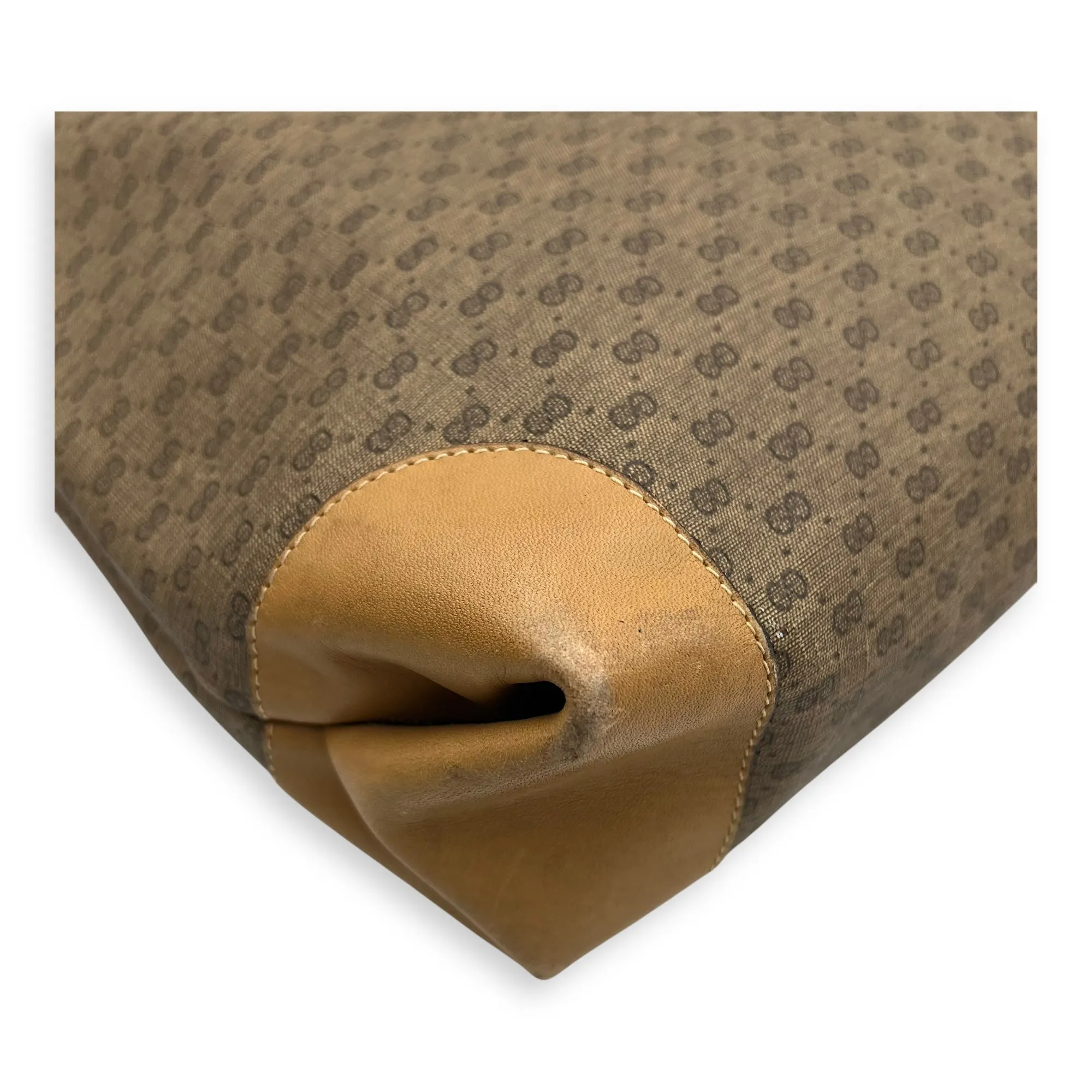 GG Tote Bag Brown in Coated Canvas, Gold hardware