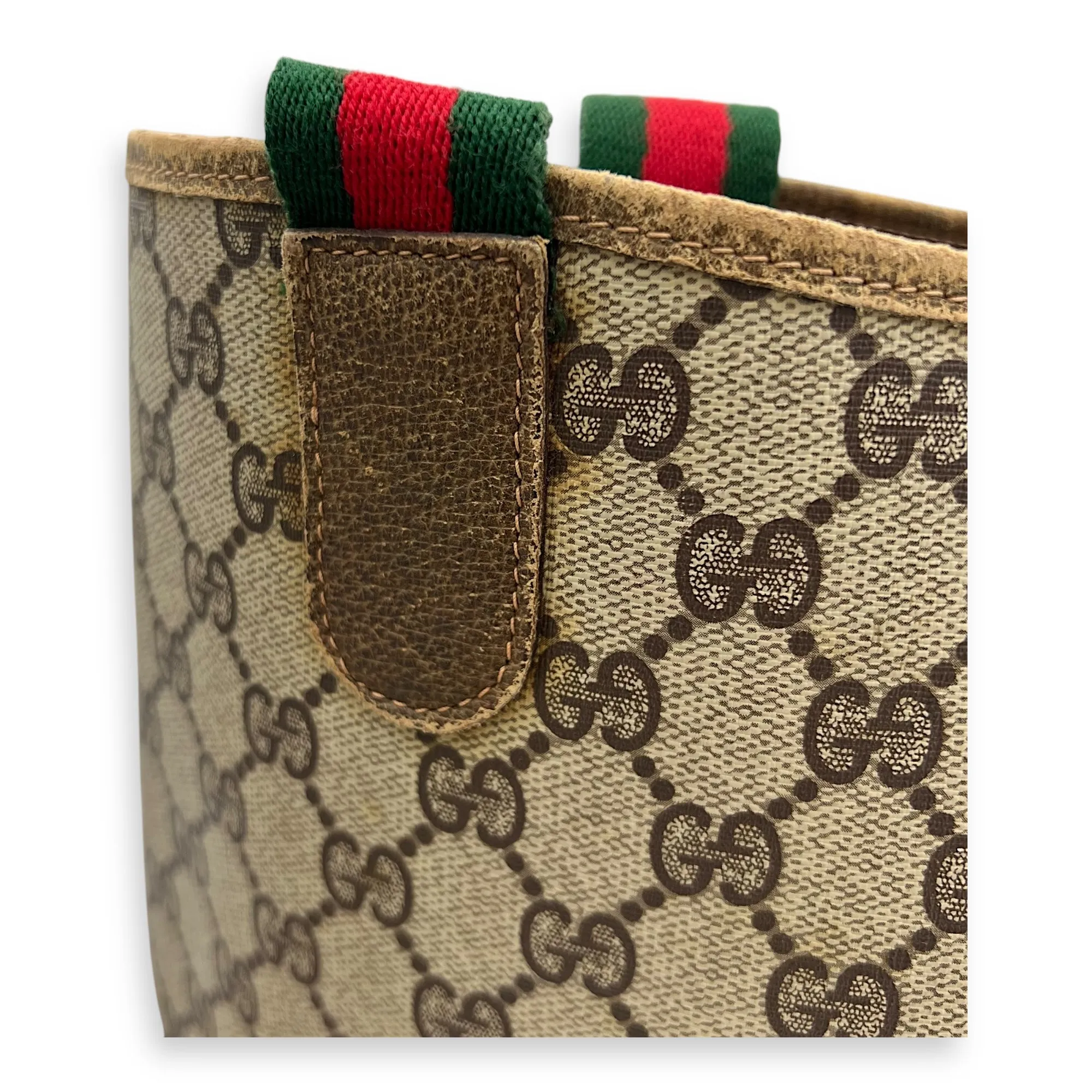 GG Tote Bag Grey in Coated Canvas, Gold hardware
