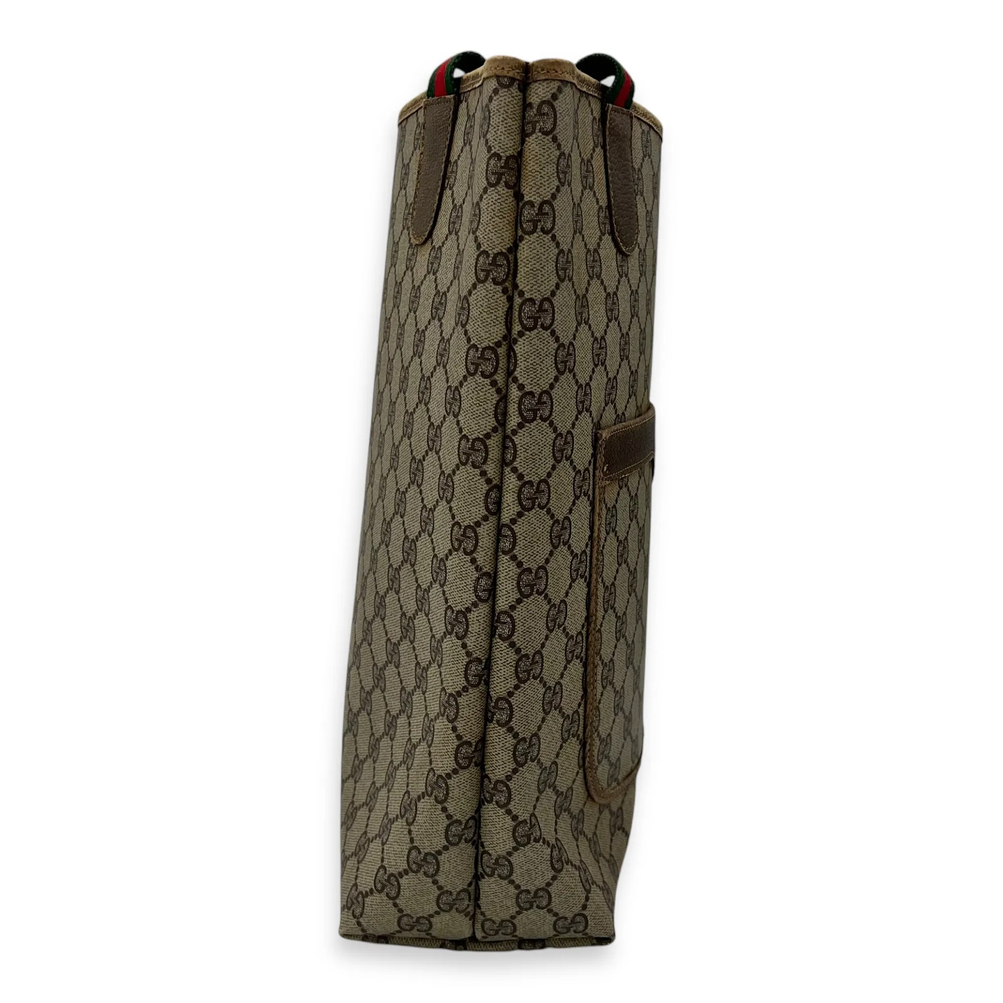 GG Tote Bag Grey in Coated Canvas, Gold hardware