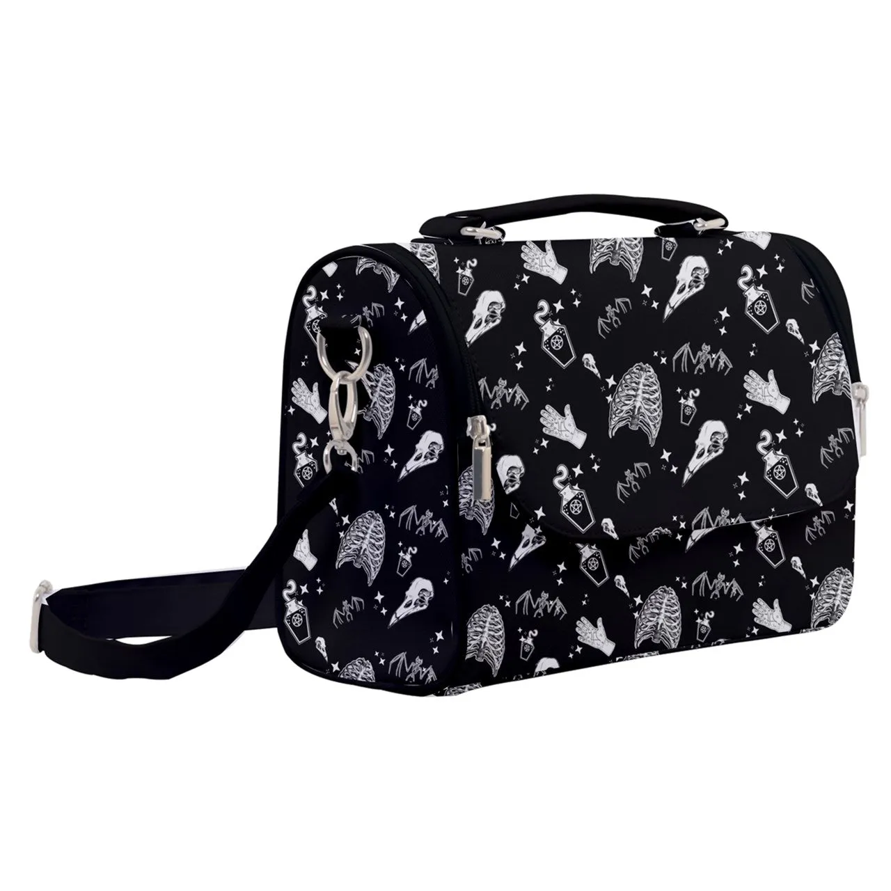 Gothic Bat/Potion Pattern Satchel Shoulder Bag