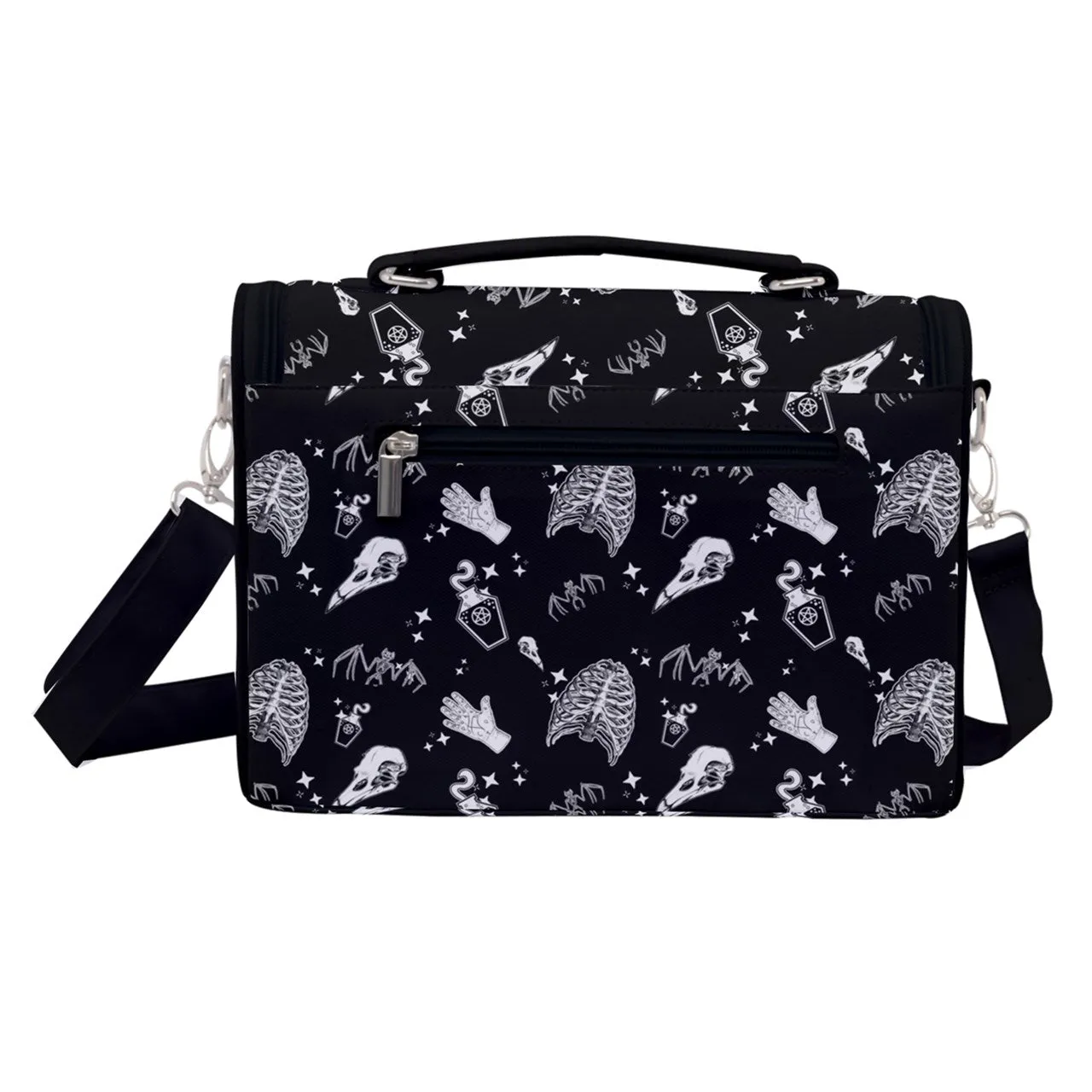 Gothic Bat/Potion Pattern Satchel Shoulder Bag