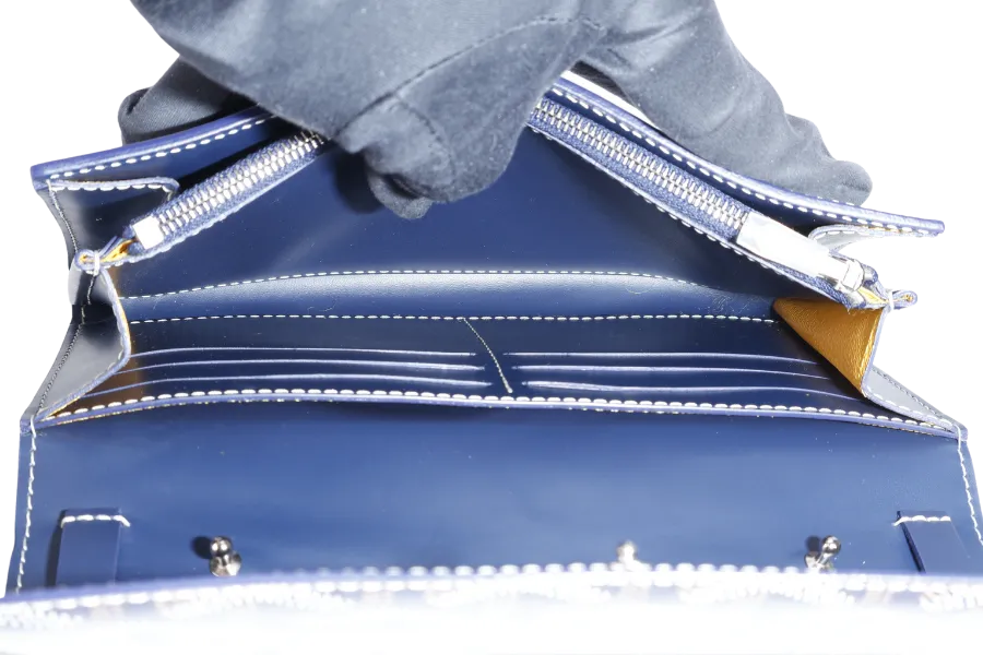 GOYARD POCHETTE VARENNE BLUE MARINE GOYARDINE WITH STRAPS NO DUST COVER