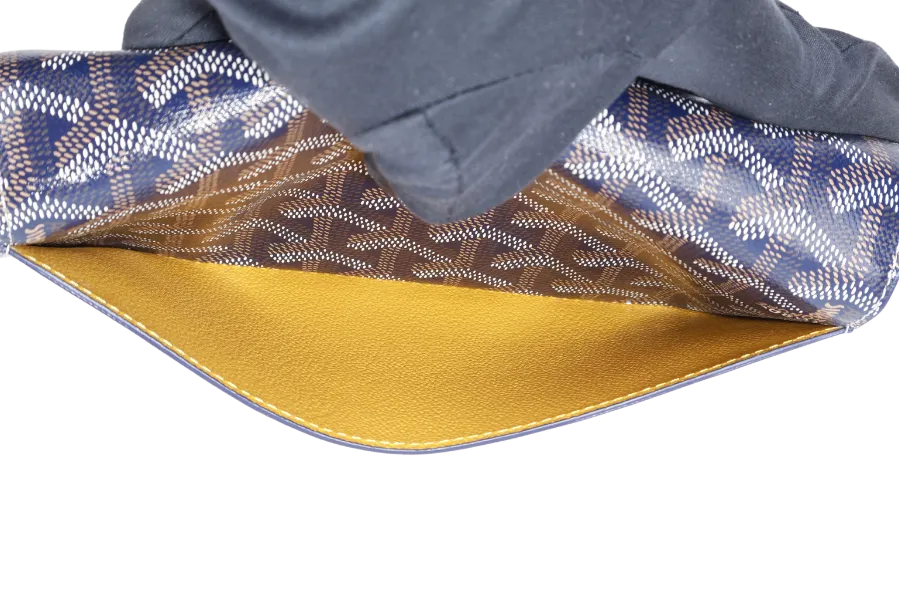 GOYARD POCHETTE VARENNE BLUE MARINE GOYARDINE WITH STRAPS NO DUST COVER