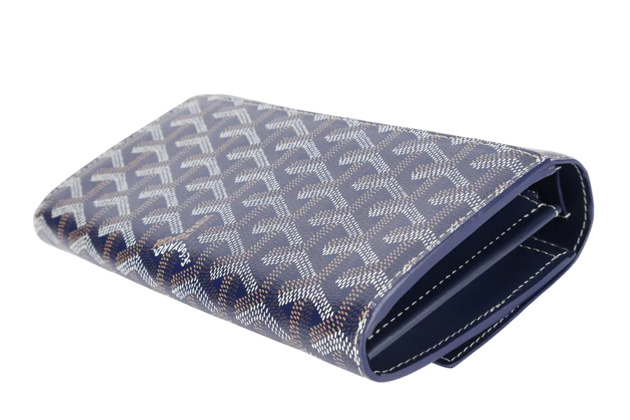 GOYARD POCHETTE VARENNE BLUE MARINE GOYARDINE WITH STRAPS NO DUST COVER