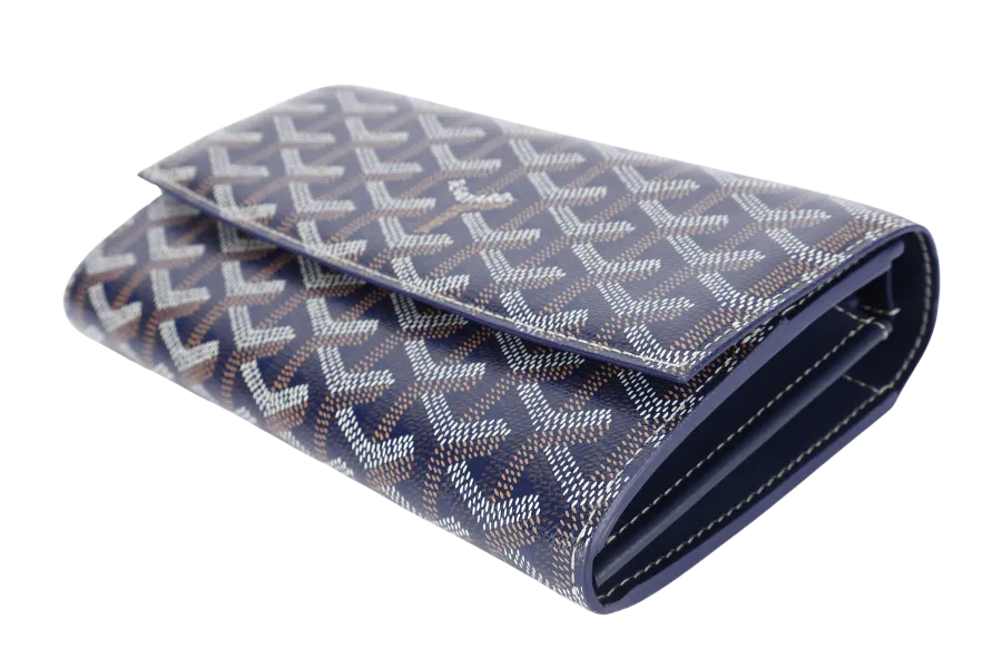 GOYARD POCHETTE VARENNE BLUE MARINE GOYARDINE WITH STRAPS NO DUST COVER